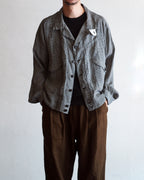 NORA SHORT SHIRT JACKET~japan old linen checked fabric~