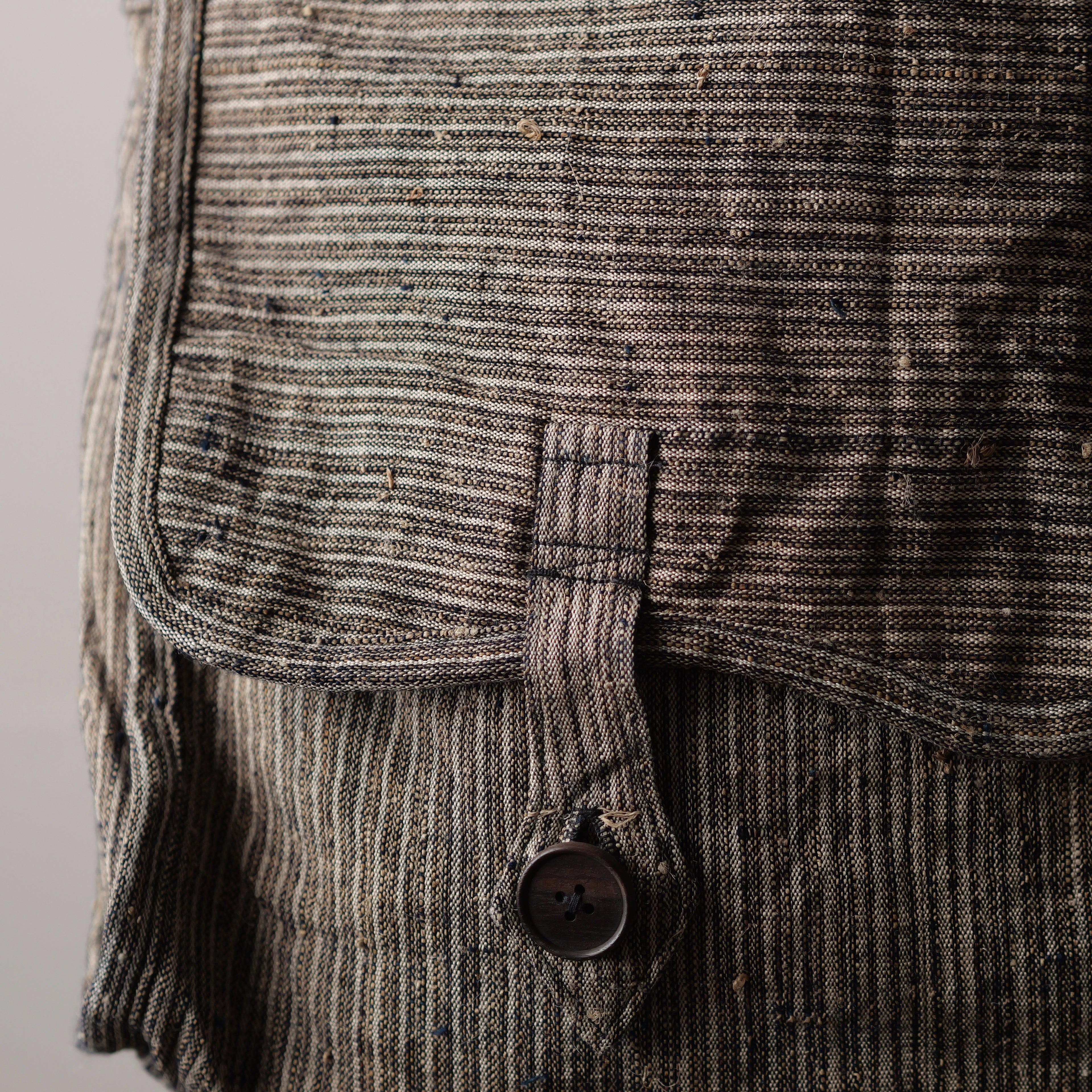 NORA BAG~type postman~japan old cotton/hemp stripe fabric~