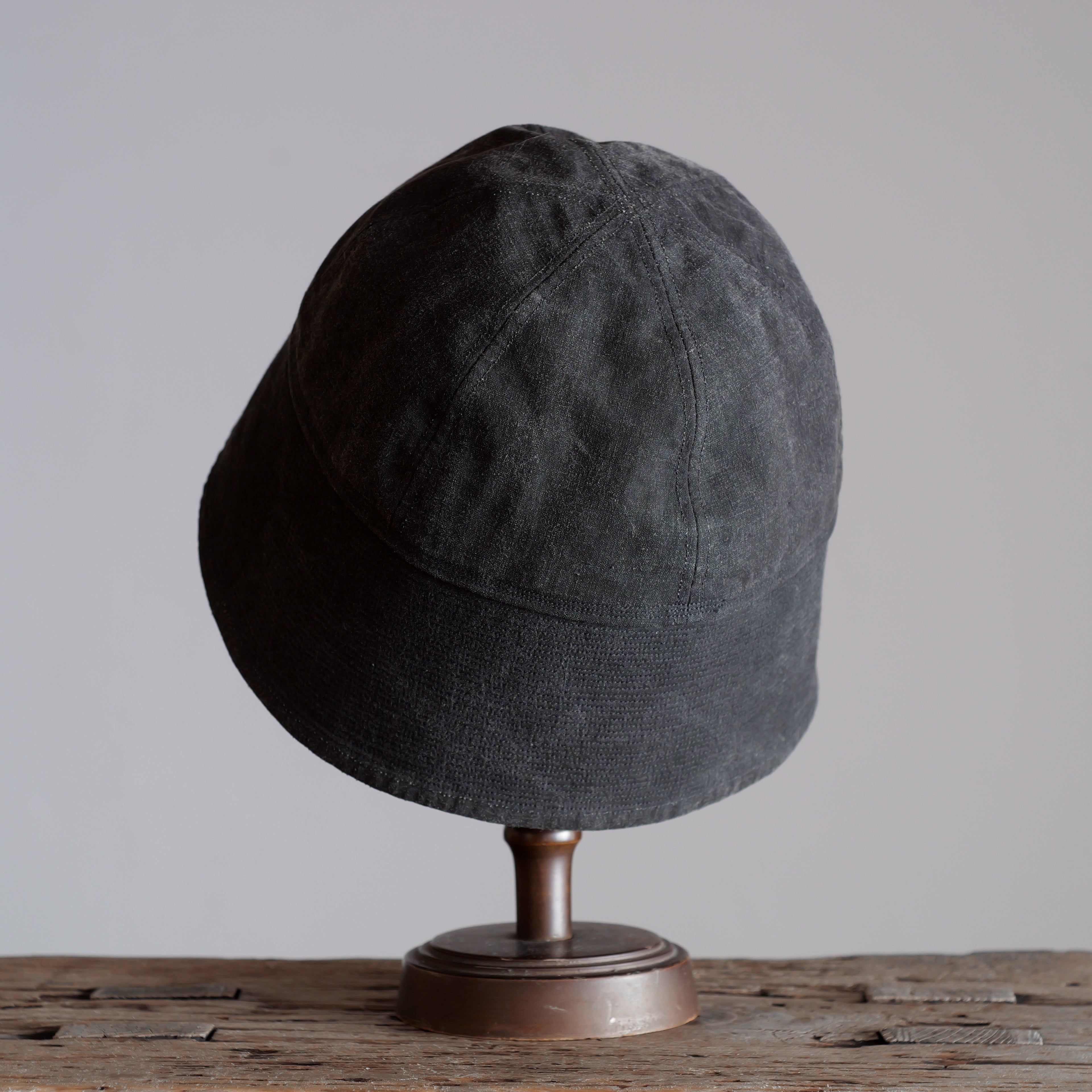 NORA HAT ~type 1st~japan old black cotton fabric⓵