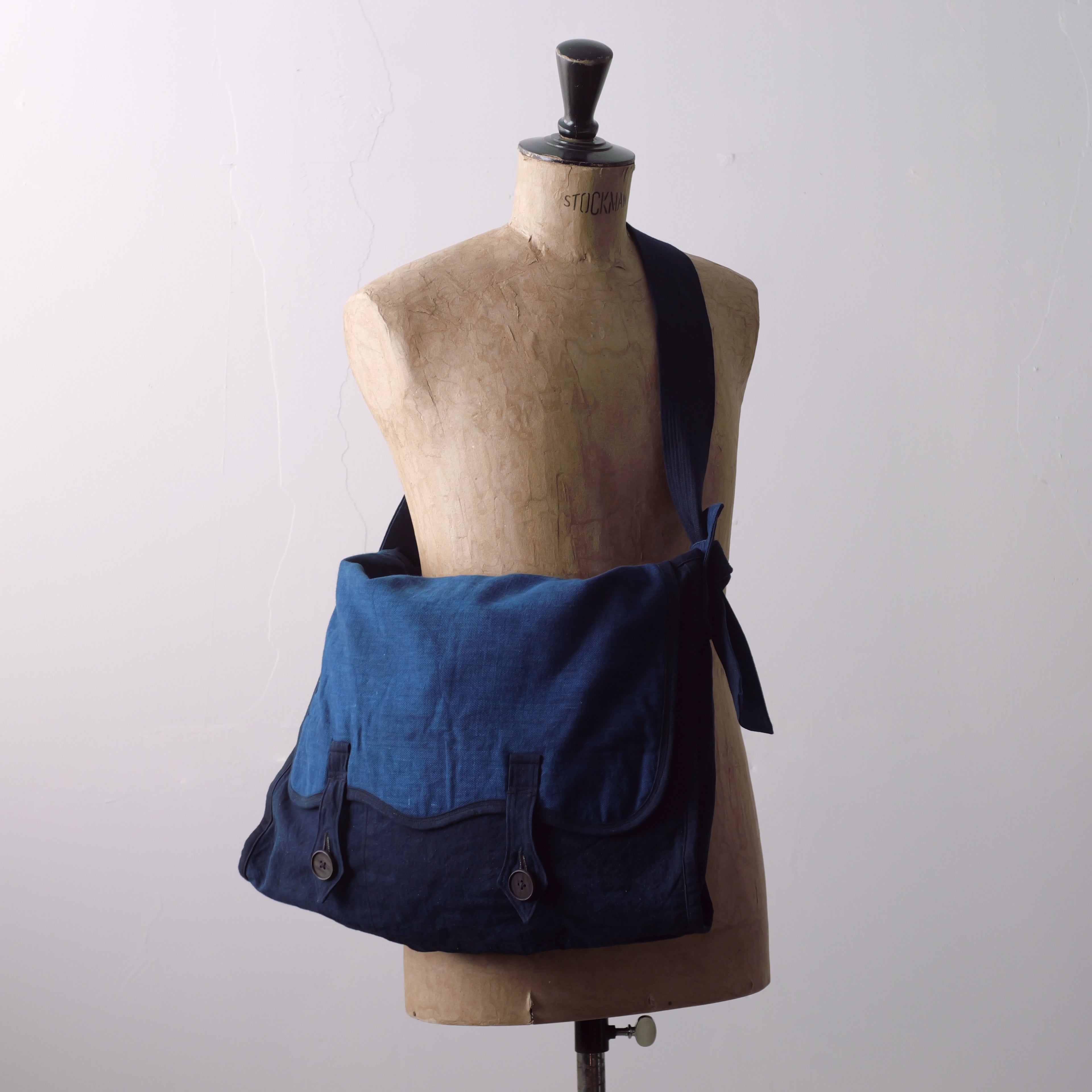 NORA BAG~type postman~japan old indigo cotton fabric~