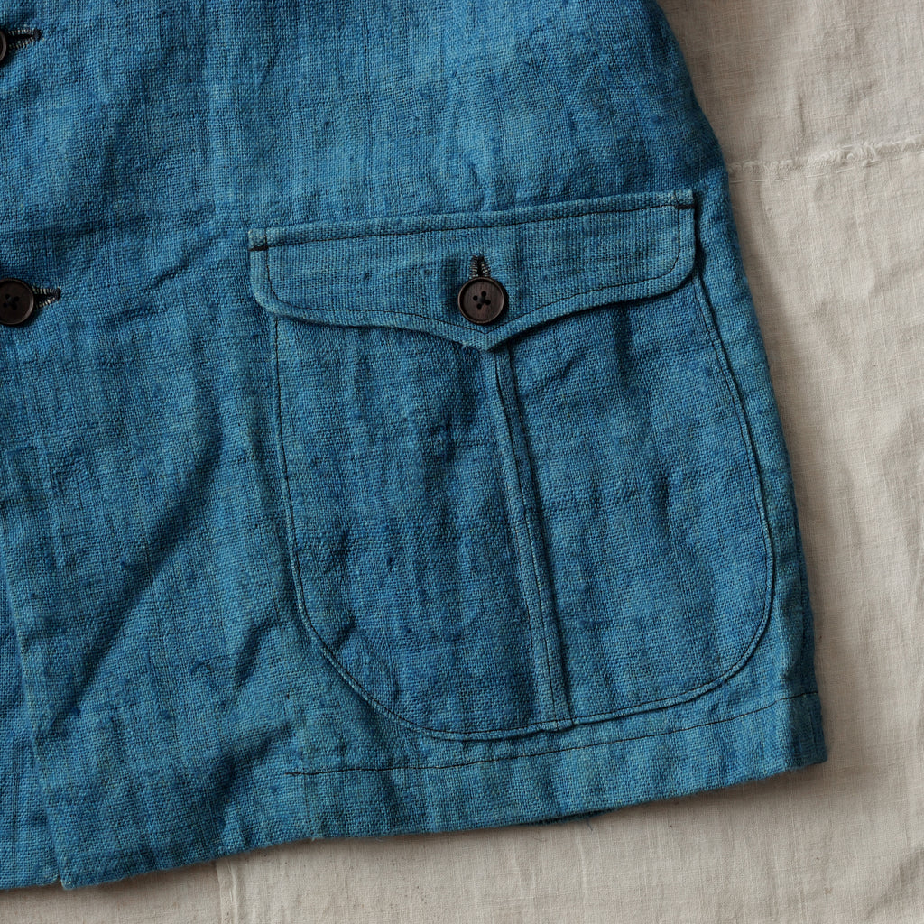 NORA JACKET -antique japanese indigo hemp-