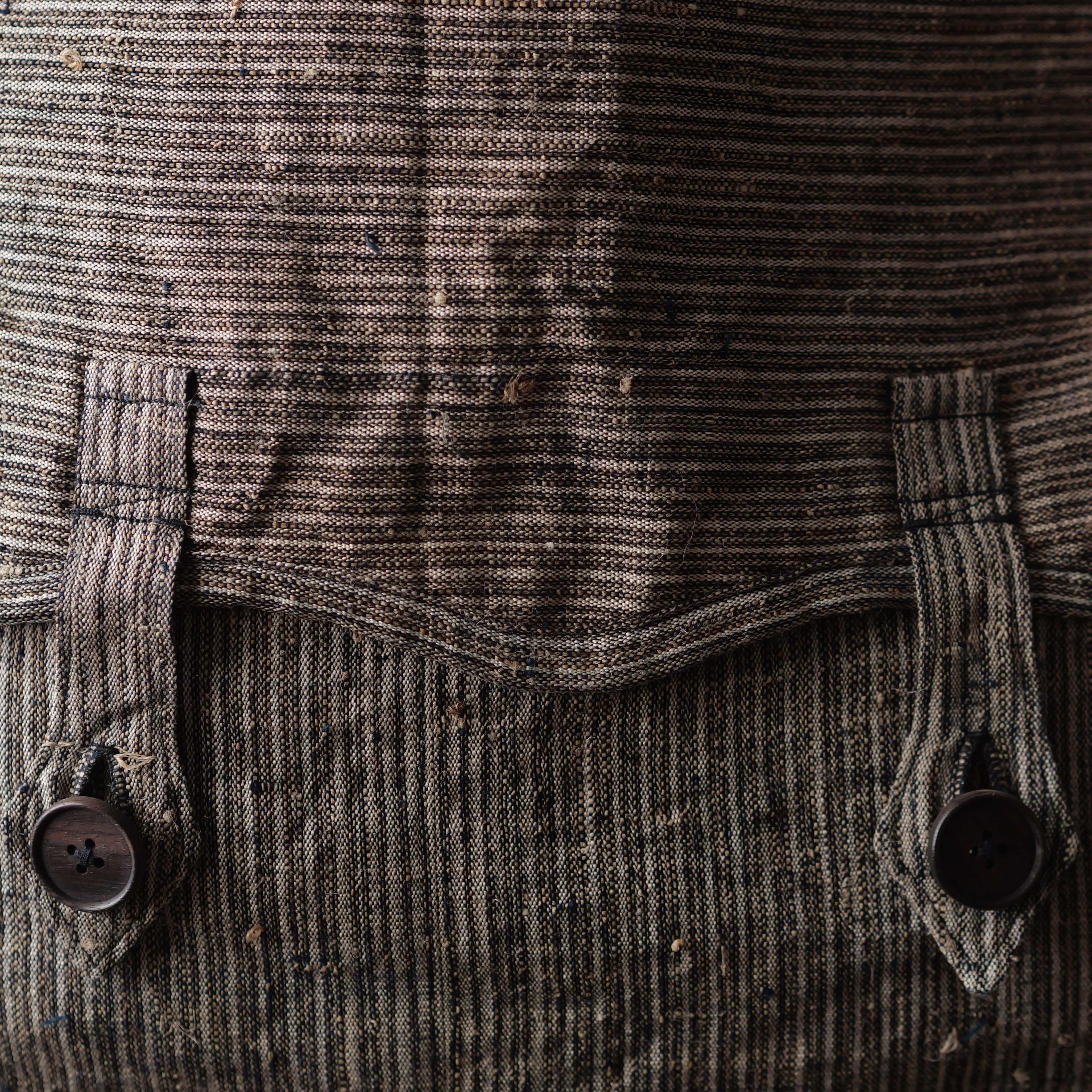 NORA BAG~type postman~japan old cotton/hemp stripe fabric~