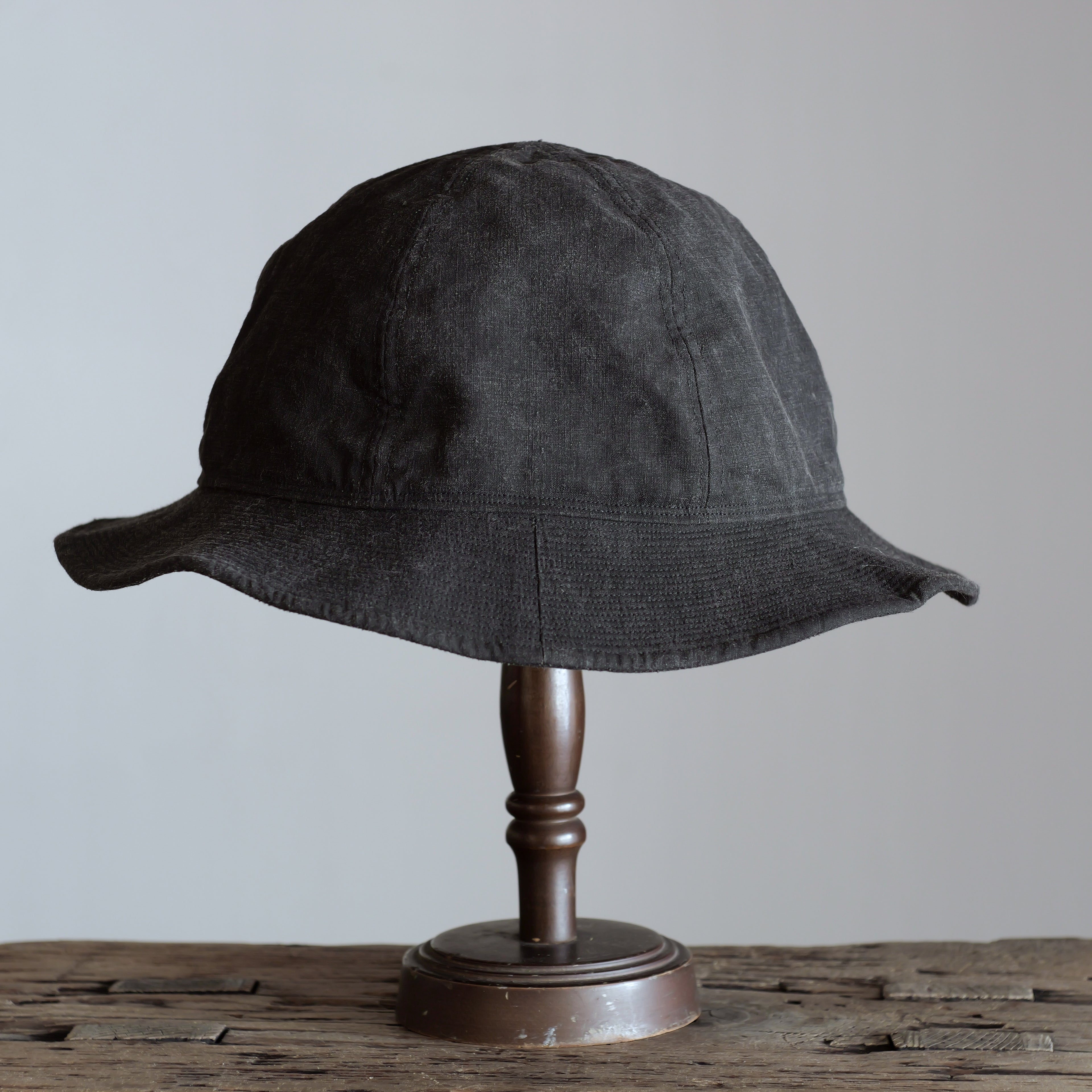 NORA HAT ~type 2nd~japan old black cotton fabric