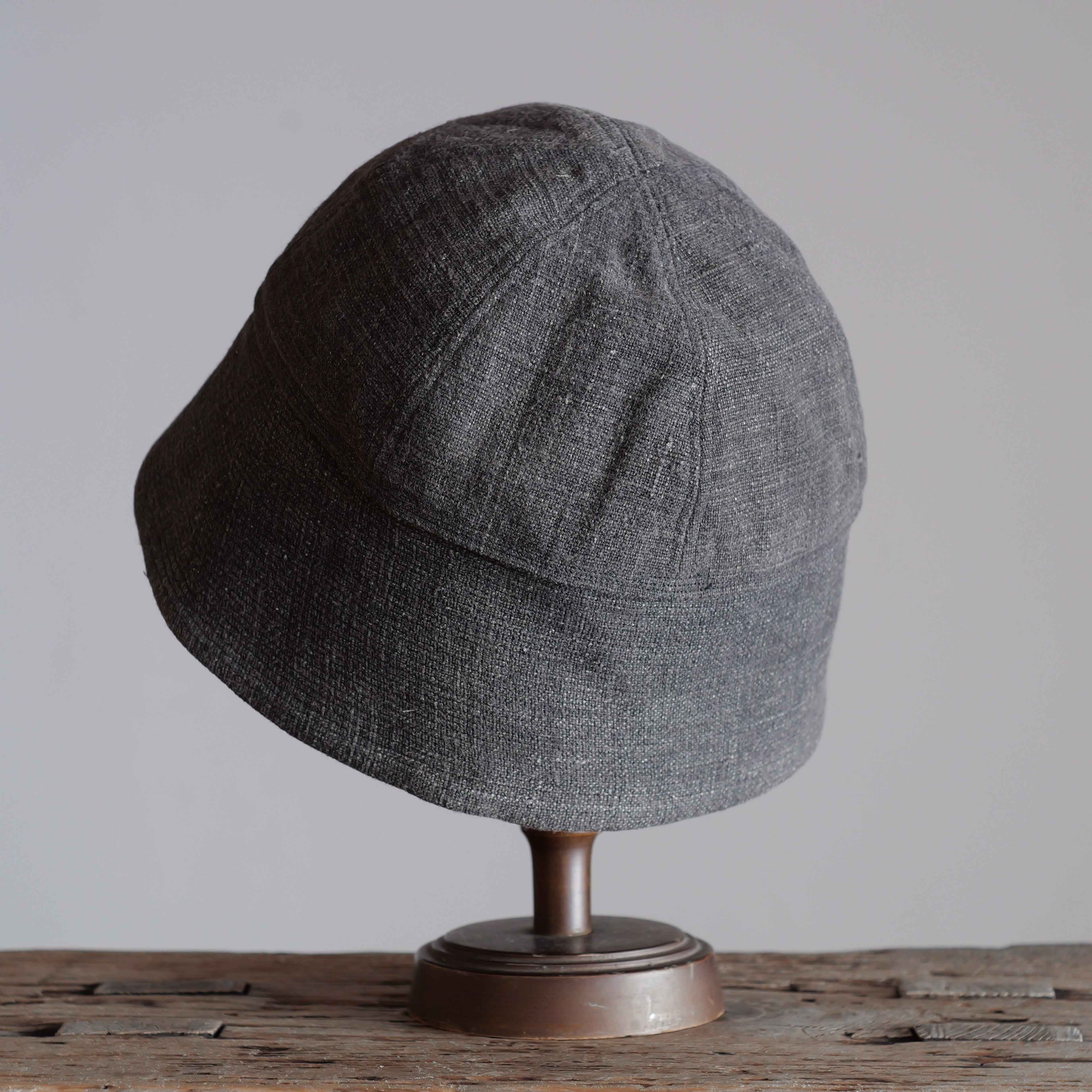 NORA HAT ~type 1st~japan old  sumi black hemp fabric
