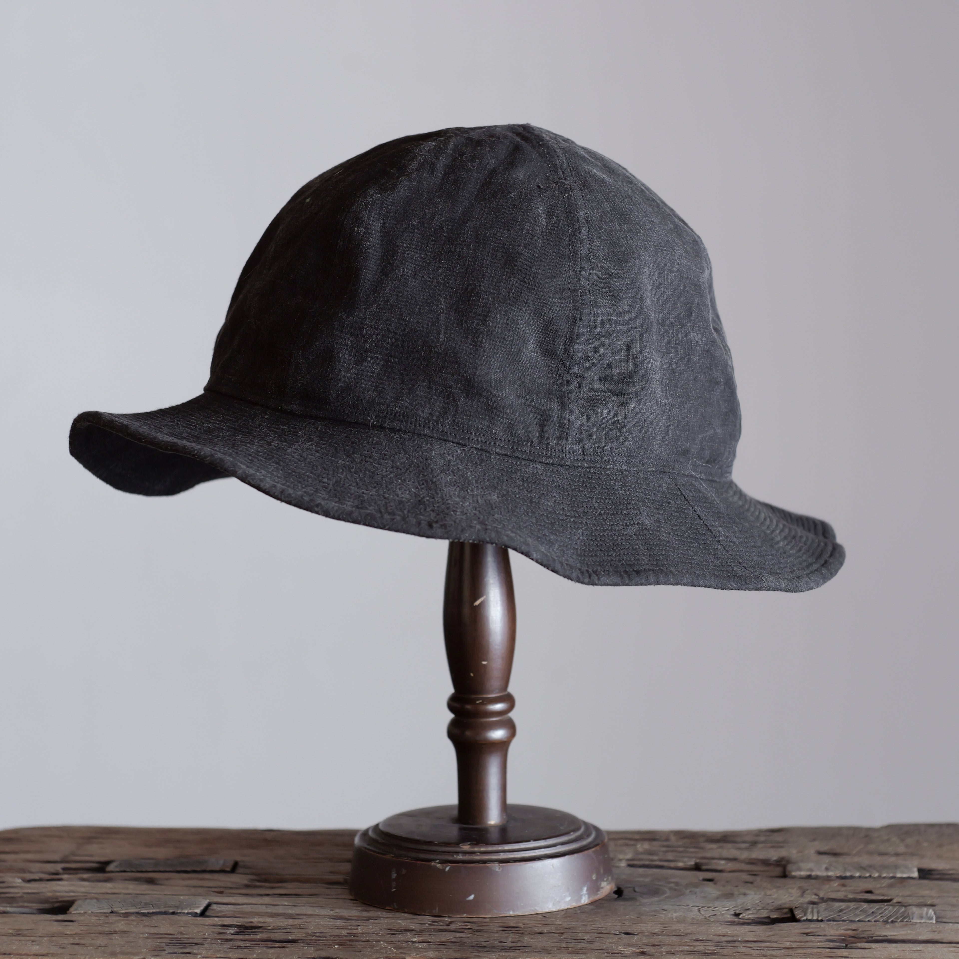 NORA HAT ~type 2nd~japan old black cotton fabric