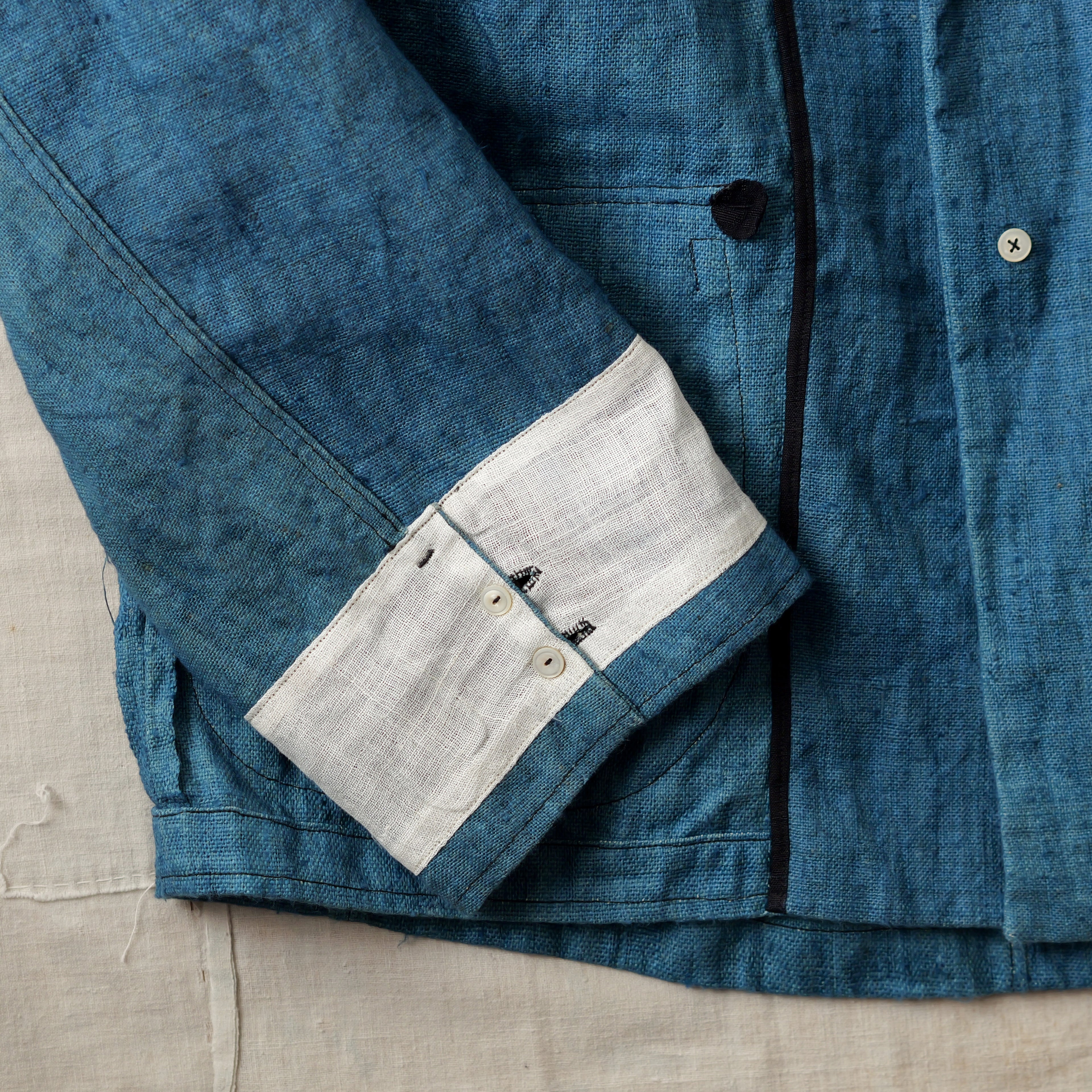 NORA JACKET -antique japanese indigo hemp-