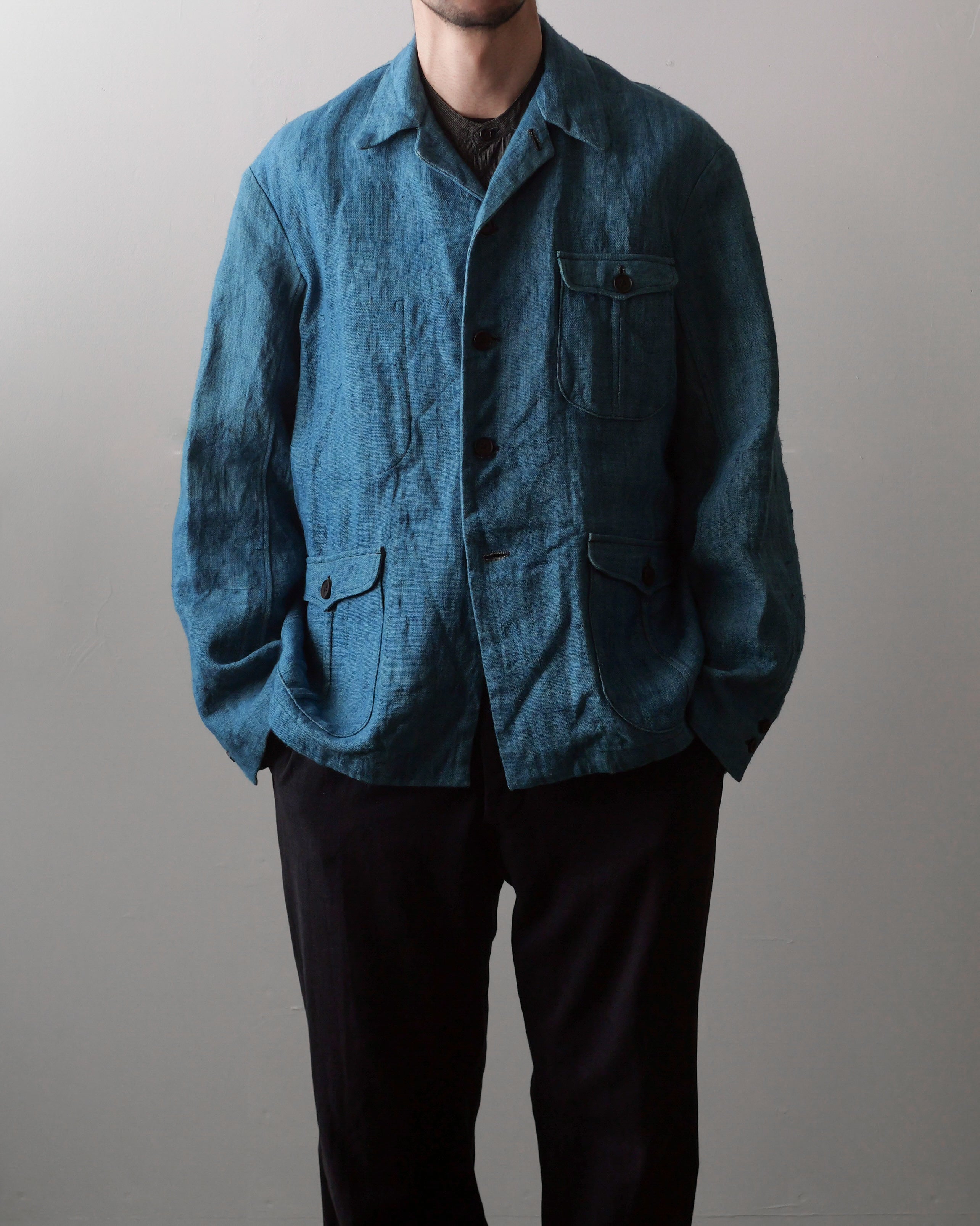 NORA JACKET -antique japanese indigo hemp-