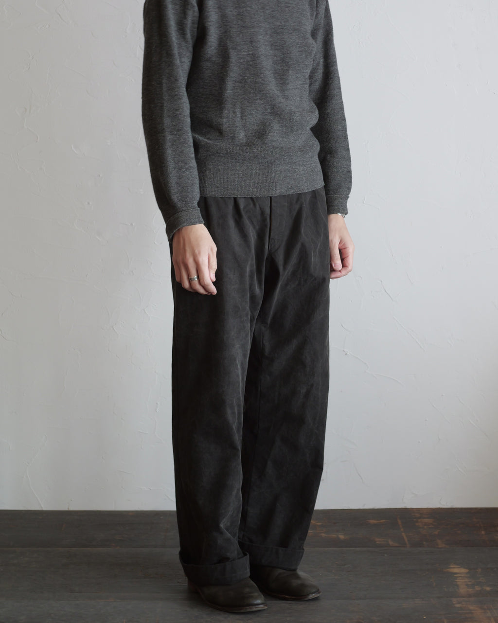 NORA WORK PANTS~japan old black cotton fabric~