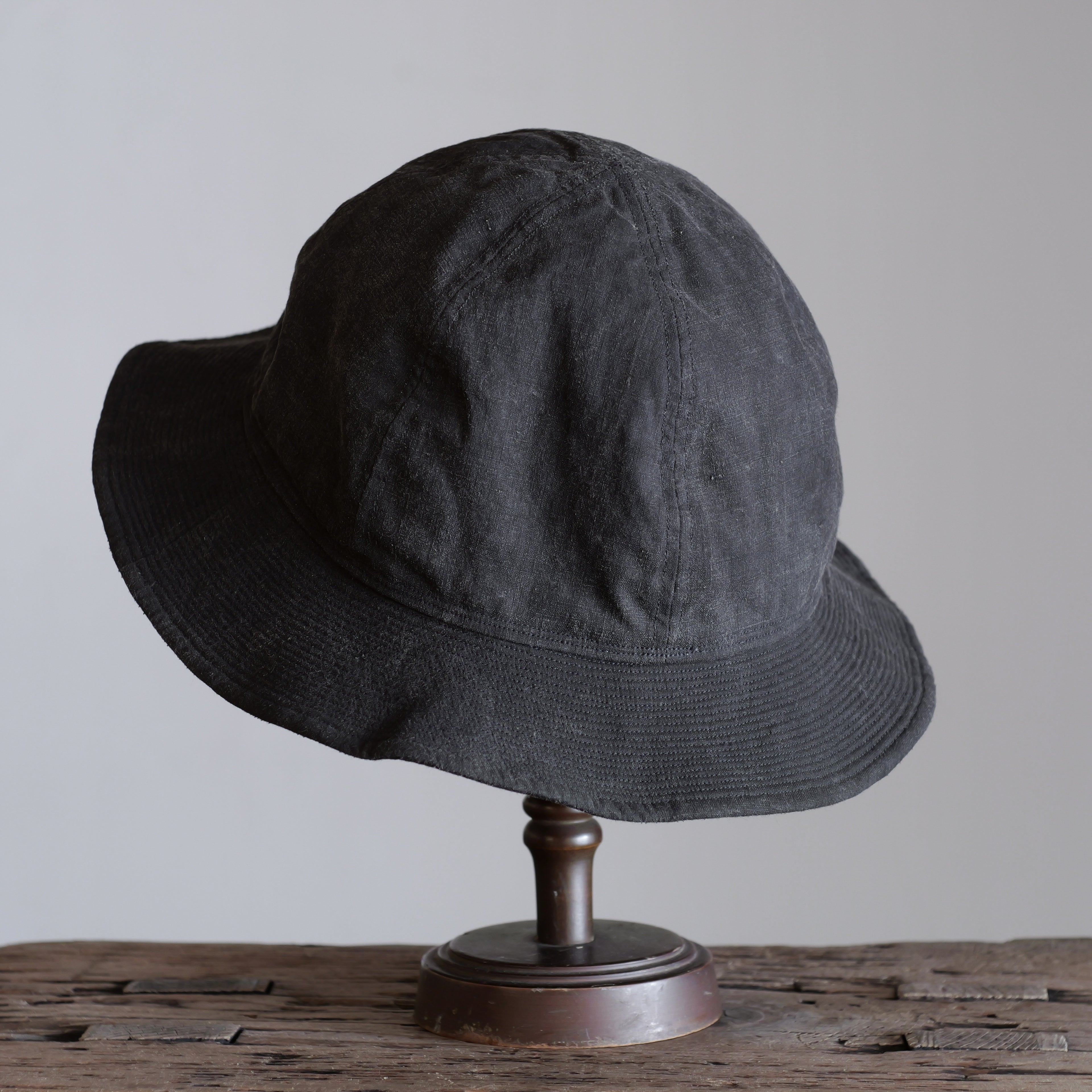 NORA HAT ~type 2nd~japan old black cotton fabric