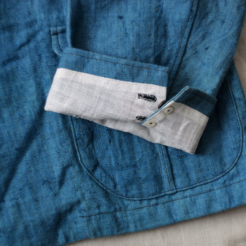 NORA JACKET -antique japanese indigo hemp-