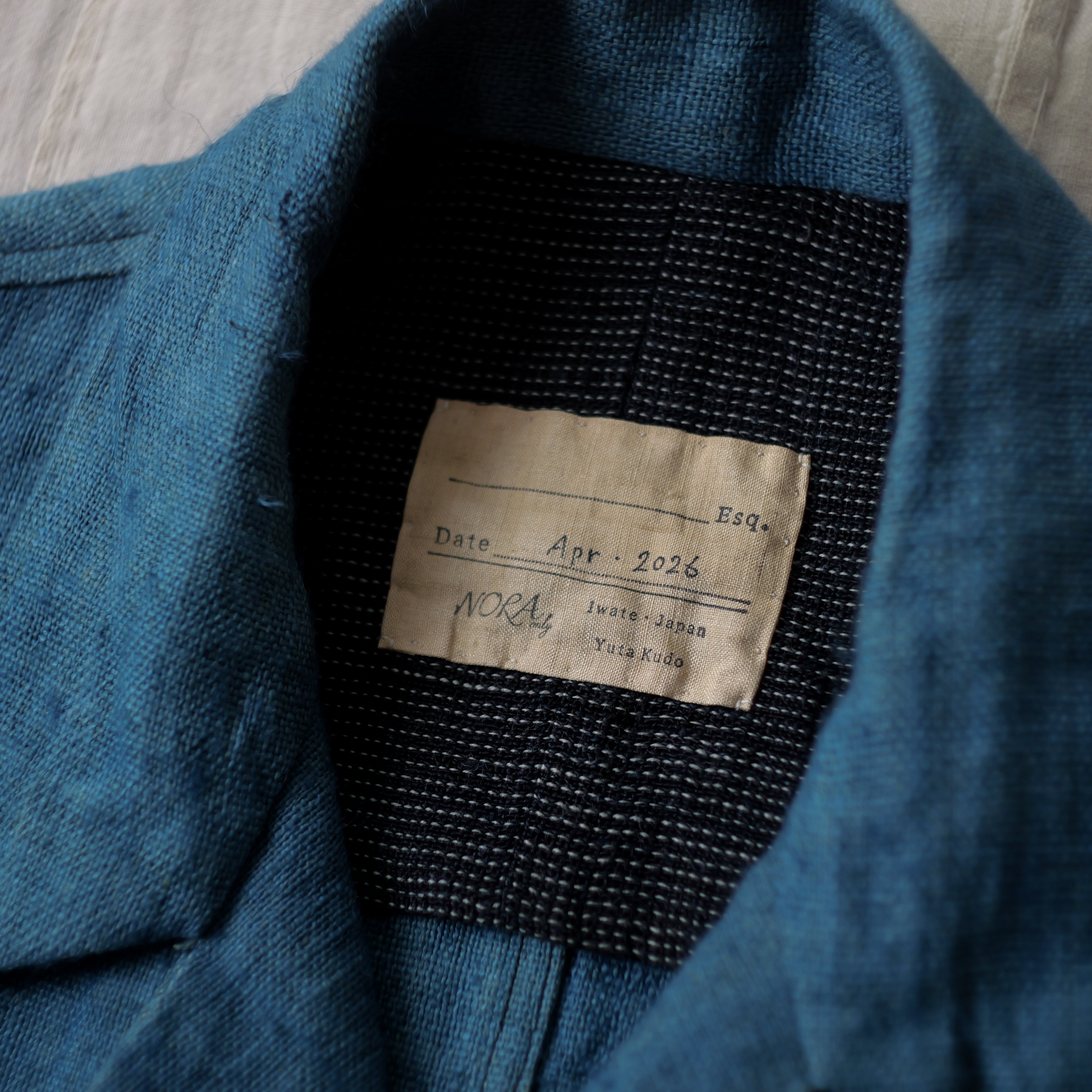 NORA JACKET -antique japanese indigo hemp-