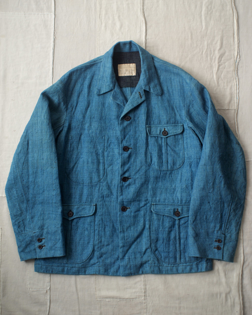 NORA JACKET -antique japanese indigo hemp-