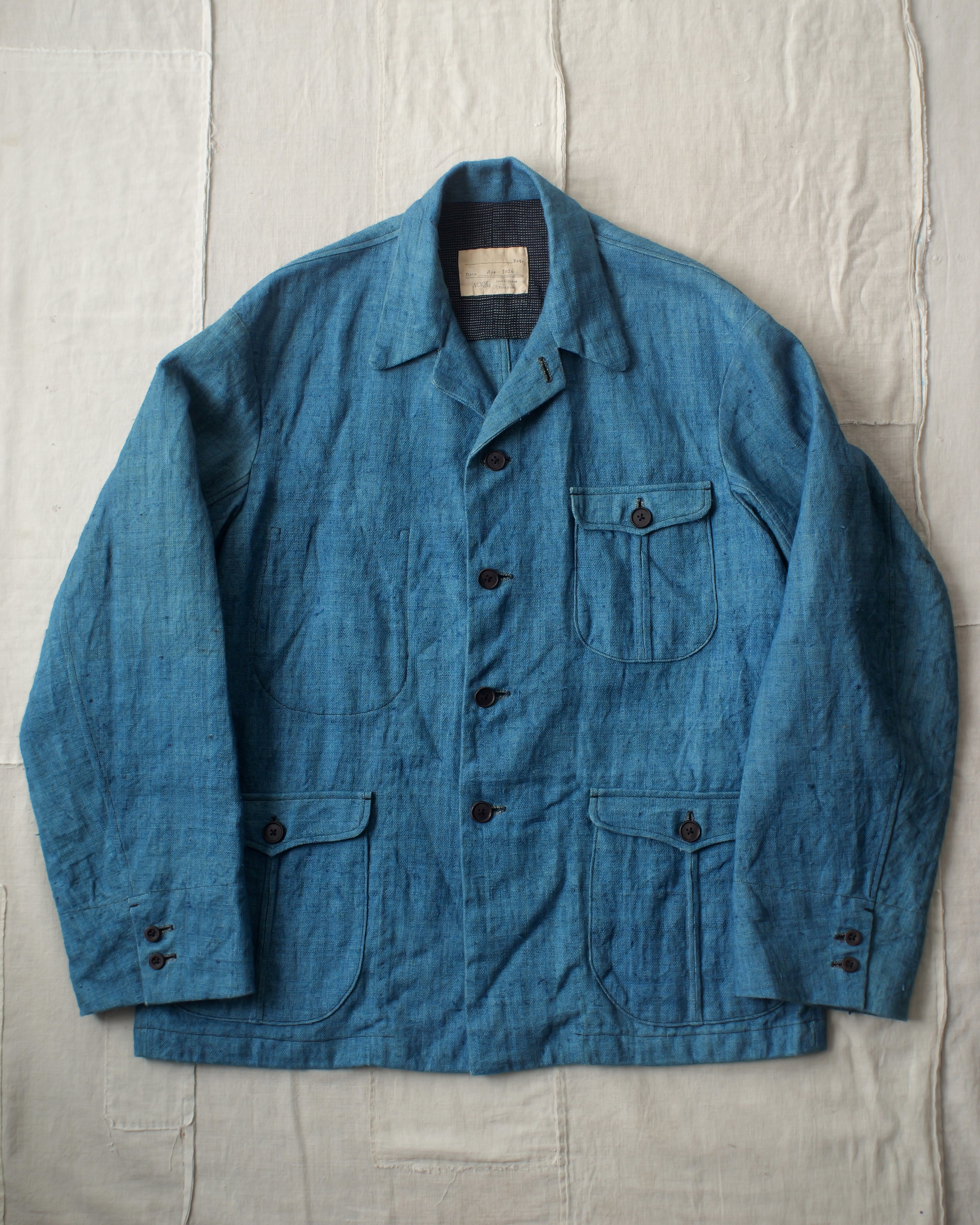 NORA JACKET -antique japanese indigo hemp-