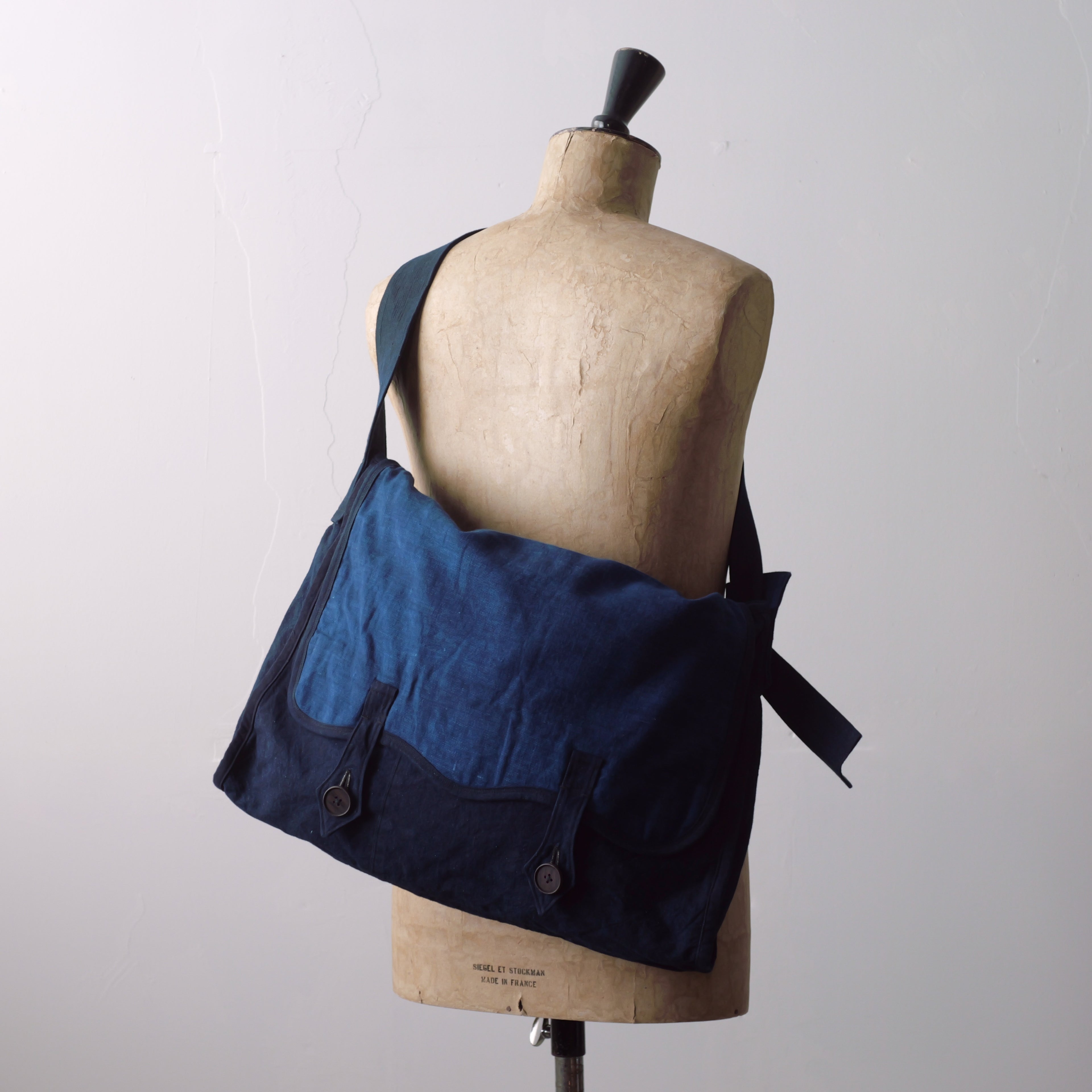 NORA BAG~type postman~japan old indigo cotton fabric~