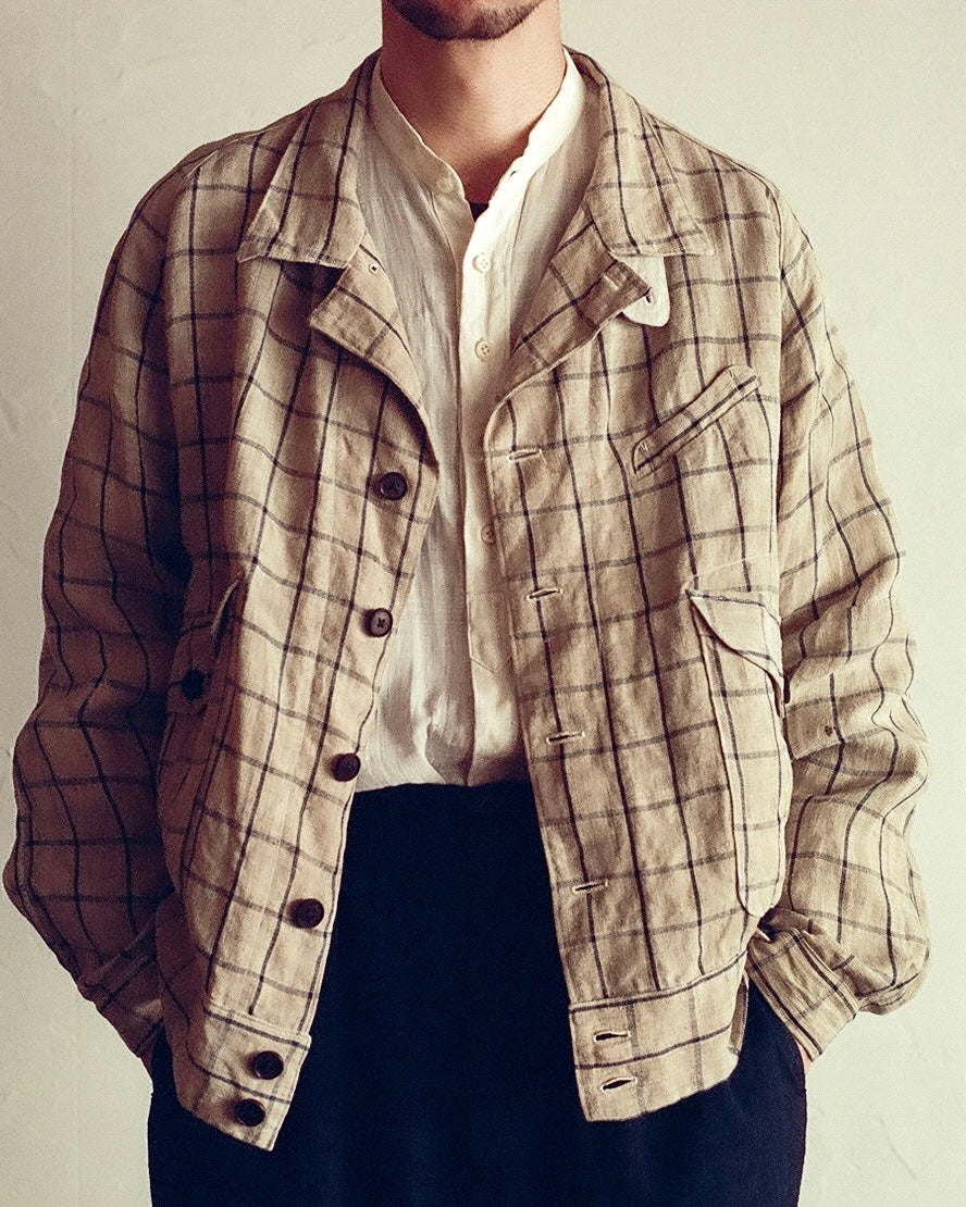 NORA SHORT JACKET~japan old linen fabric~