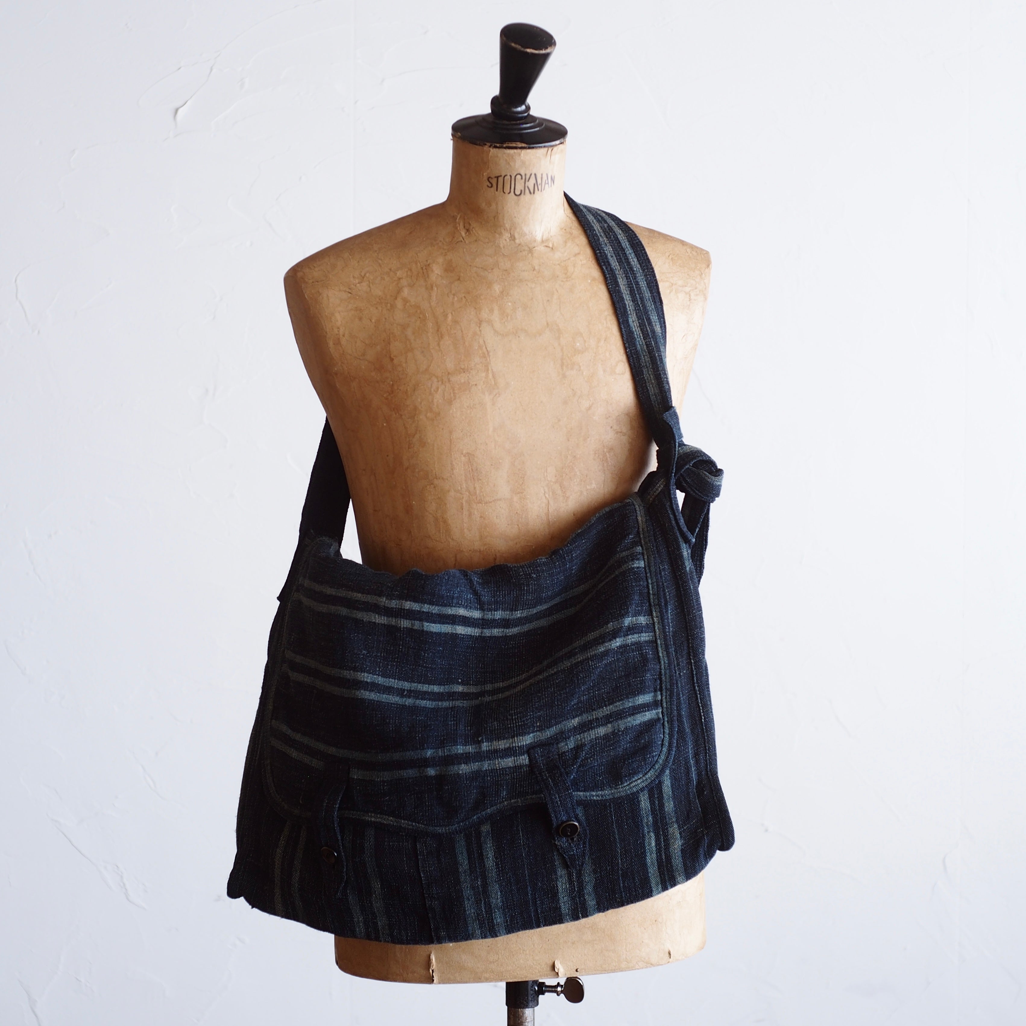 NORA BAG~type postman~japan old indigo hemp