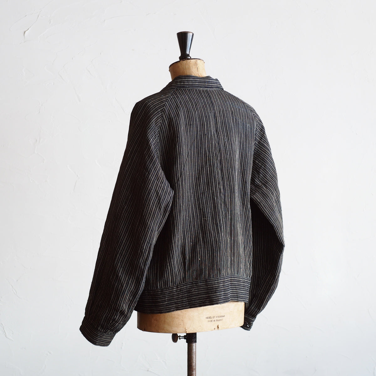 NORA SHORT JACKET~Japan old stripe hemp fabric~