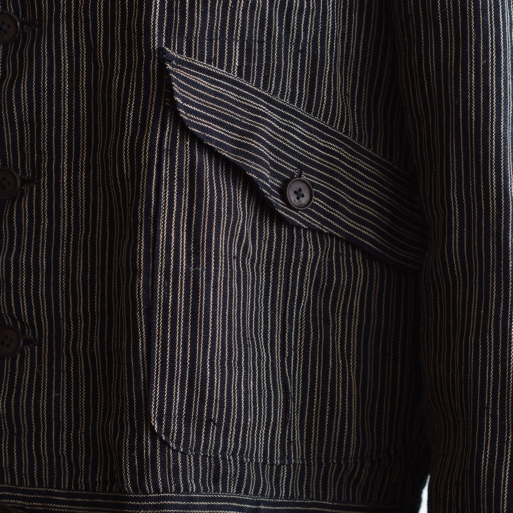 NORA SHORT JACKET~Japan old stripe hemp fabric~
