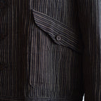 NORA SHORT JACKET~Japan old stripe hemp fabric~