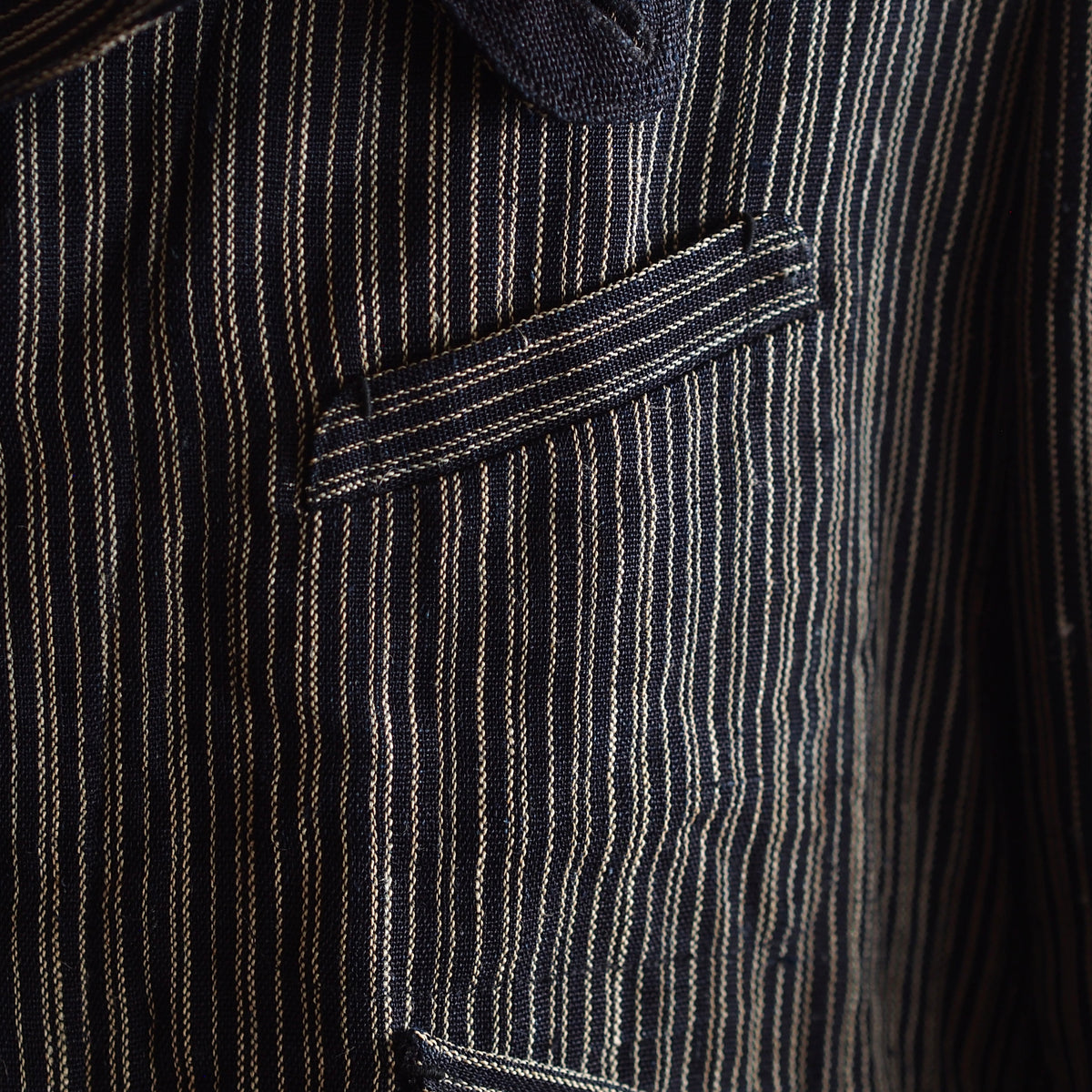 NORA SHORT JACKET~Japan old stripe hemp fabric~