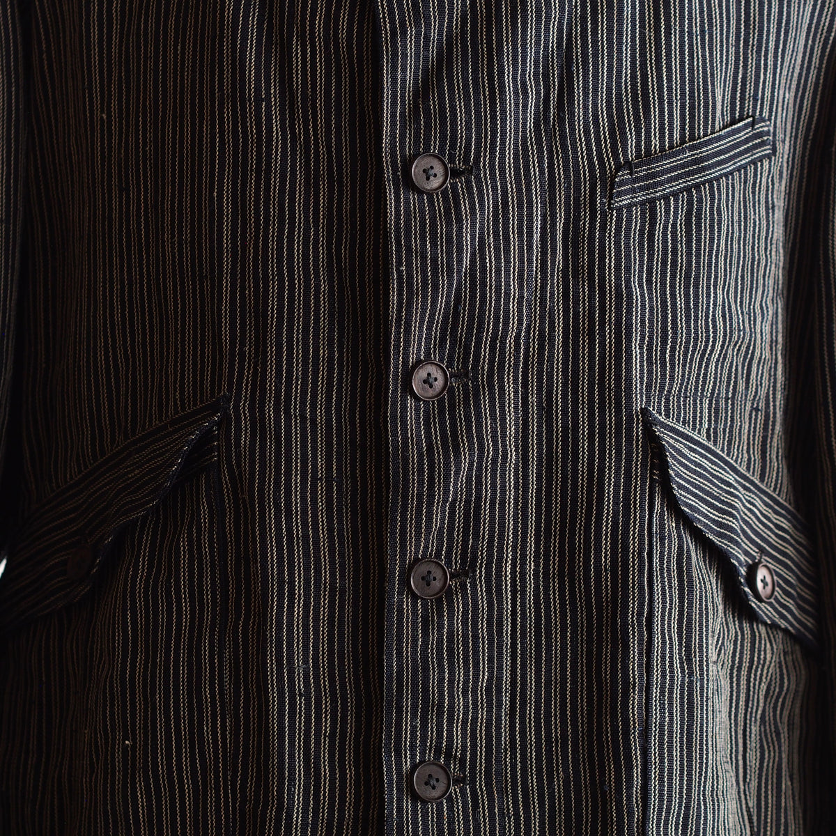 NORA SHORT JACKET~Japan old stripe hemp fabric~