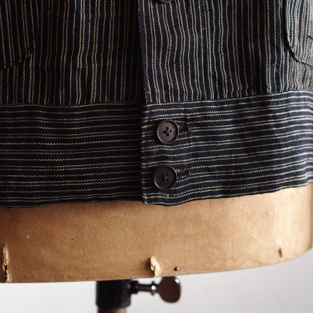 NORA SHORT JACKET~Japan old stripe hemp fabric~