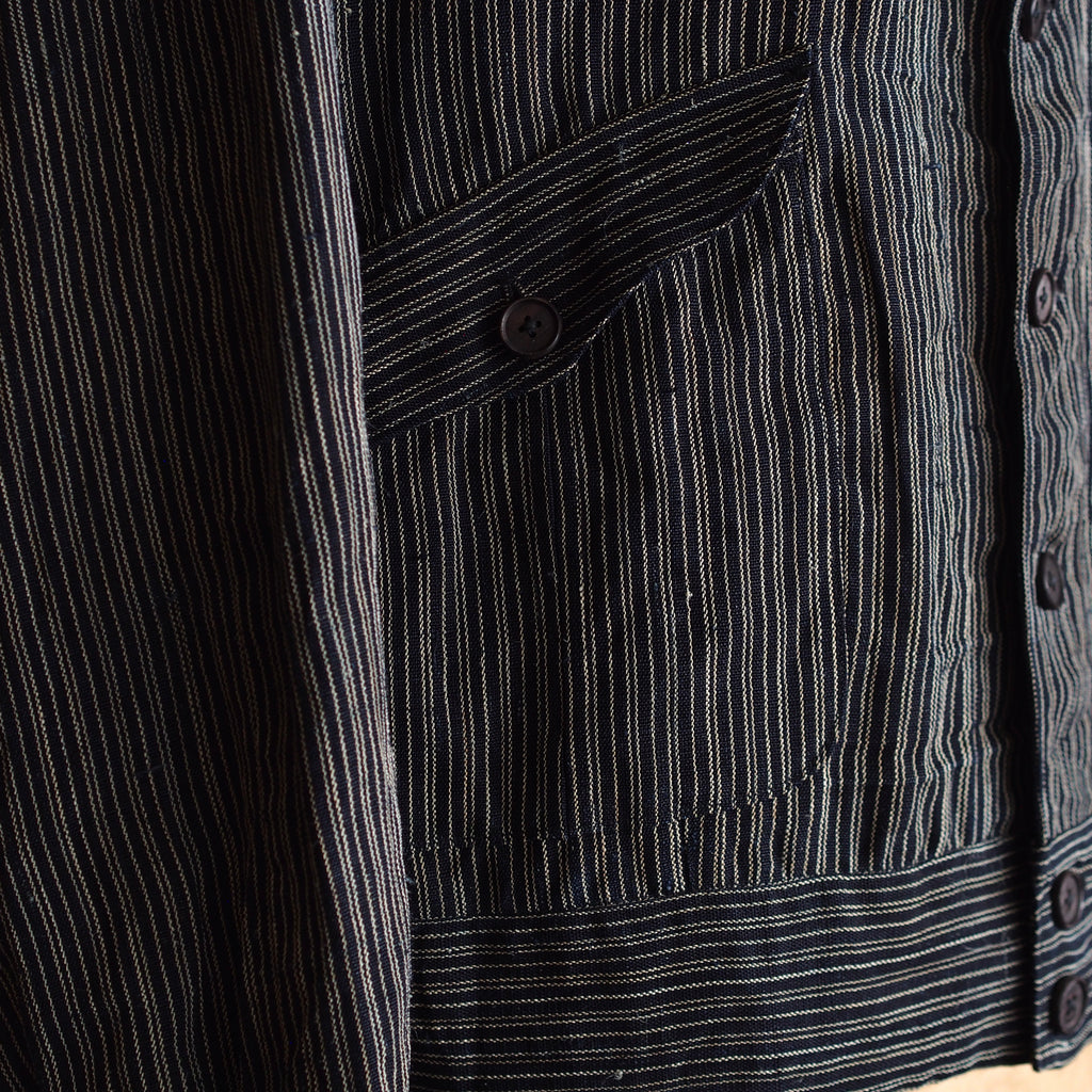 NORA SHORT JACKET~Japan old stripe hemp fabric~