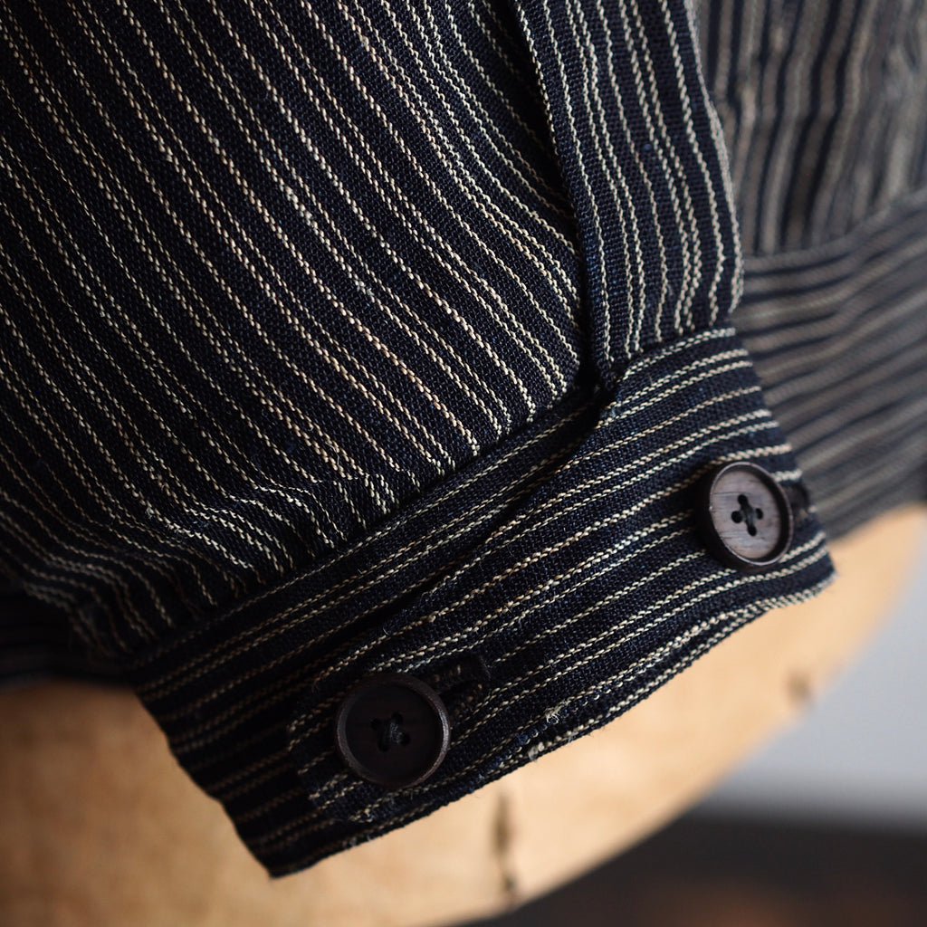 NORA SHORT JACKET~Japan old stripe hemp fabric~