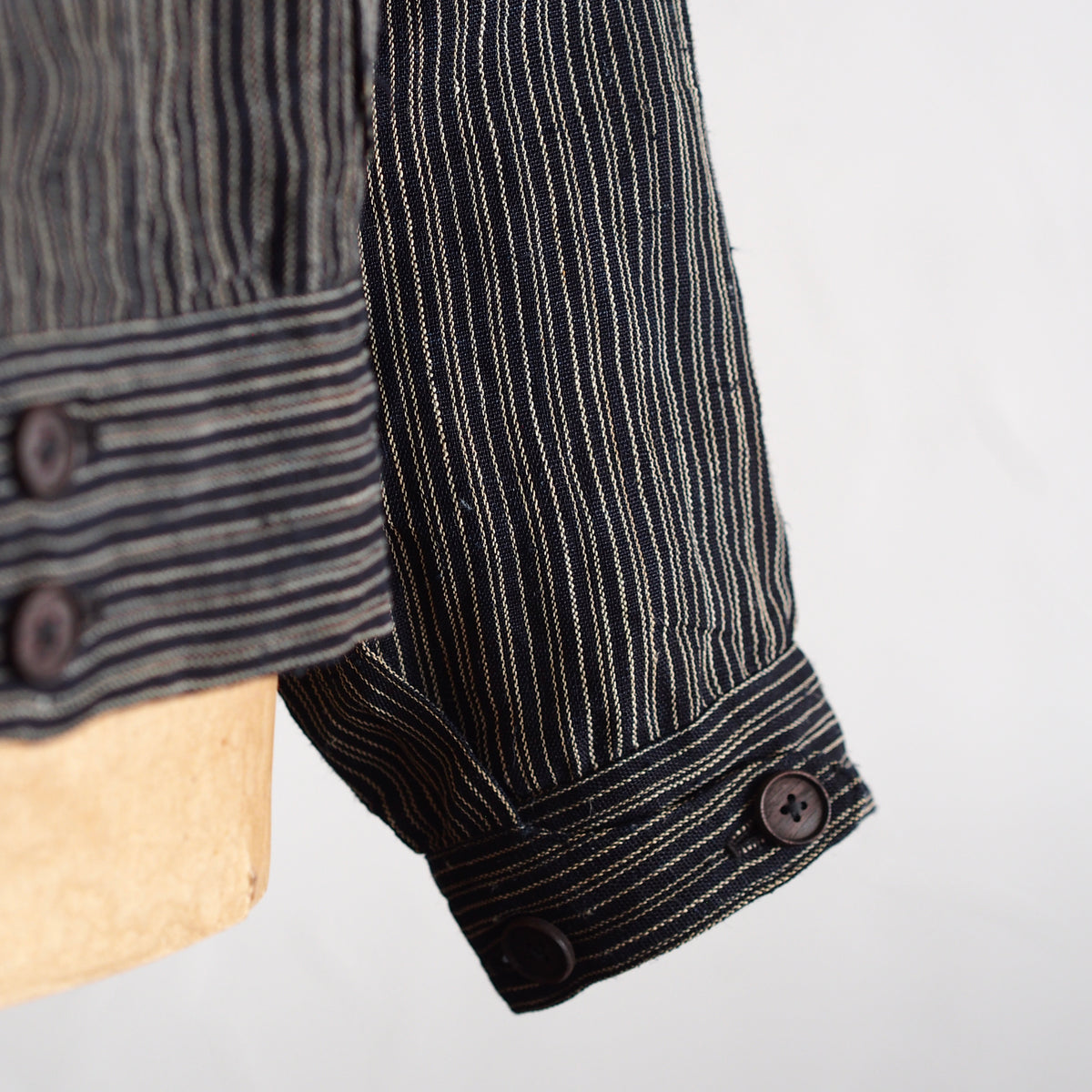 NORA SHORT JACKET~Japan old stripe hemp fabric~