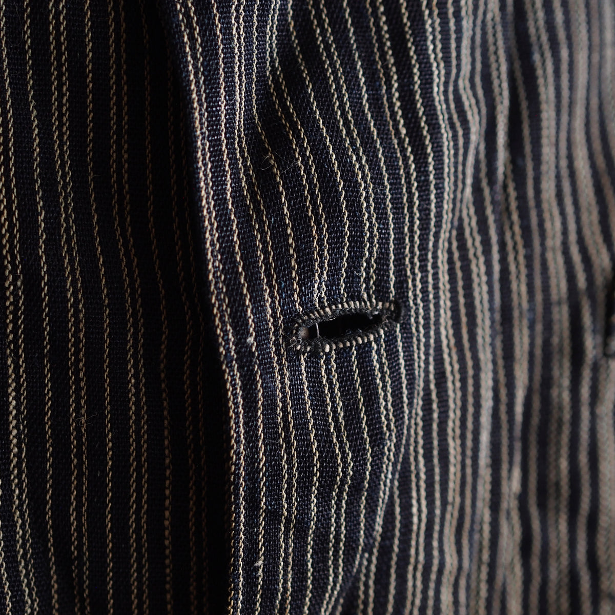 NORA SHORT JACKET~Japan old stripe hemp fabric~