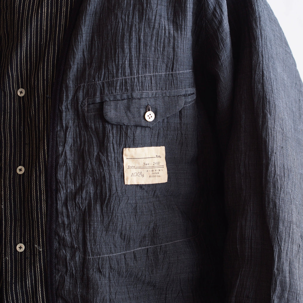 NORA SHORT JACKET~Japan old stripe hemp fabric~