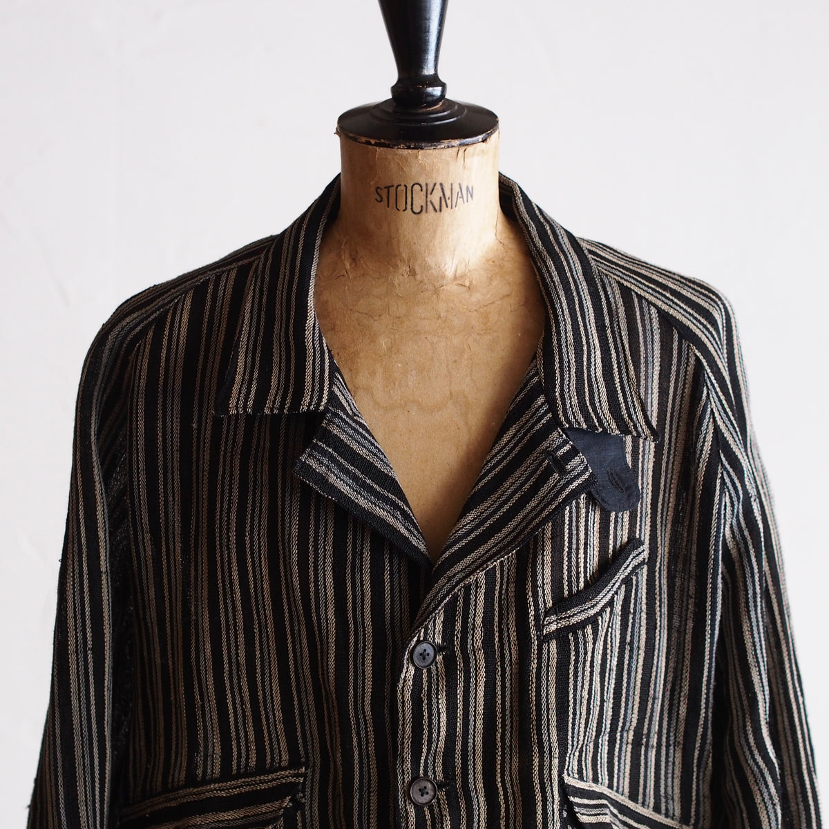 NORA SHORT JACKET~Japan old stripe hemp fabric~