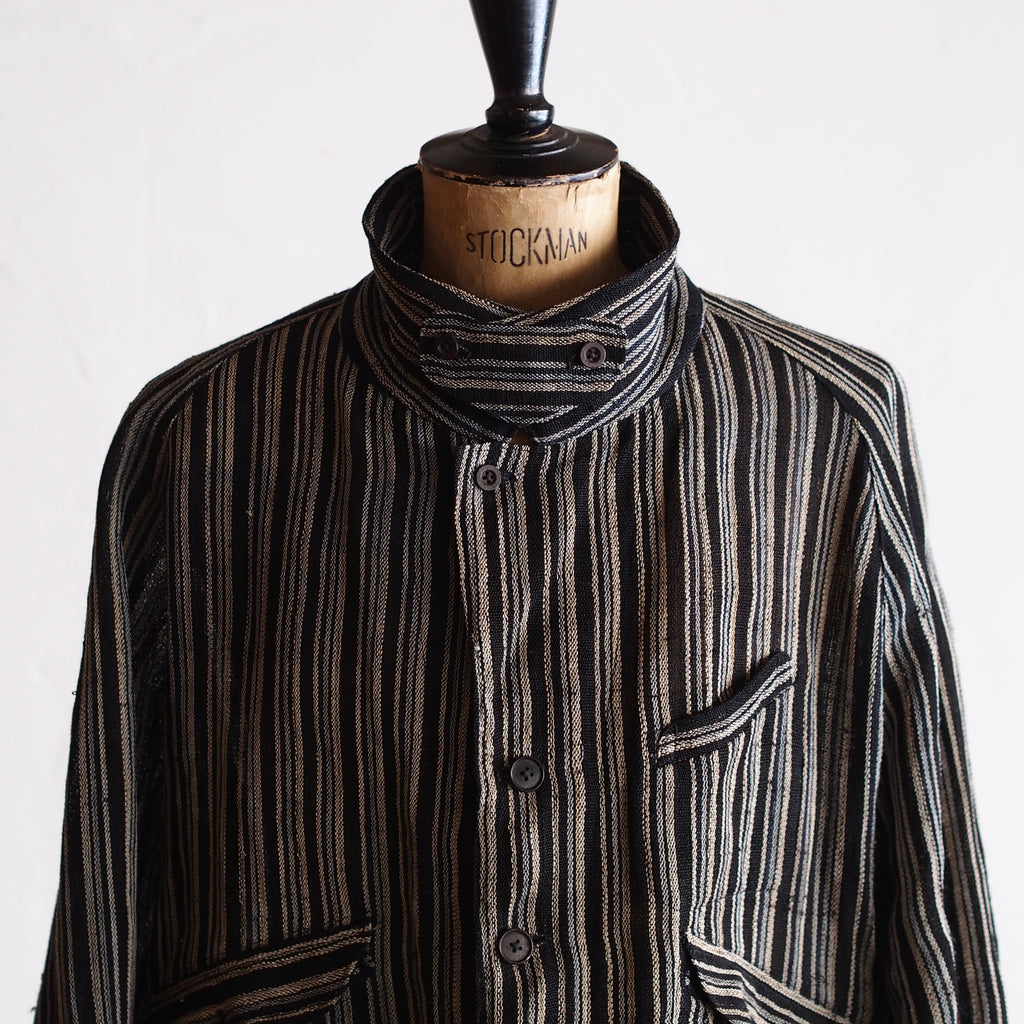 NORA SHORT JACKET~Japan old stripe hemp fabric~