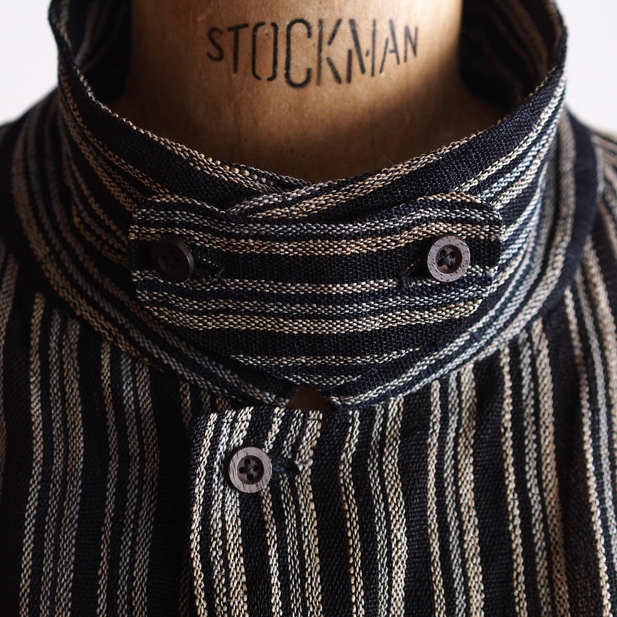 NORA SHORT JACKET~Japan old stripe hemp fabric~