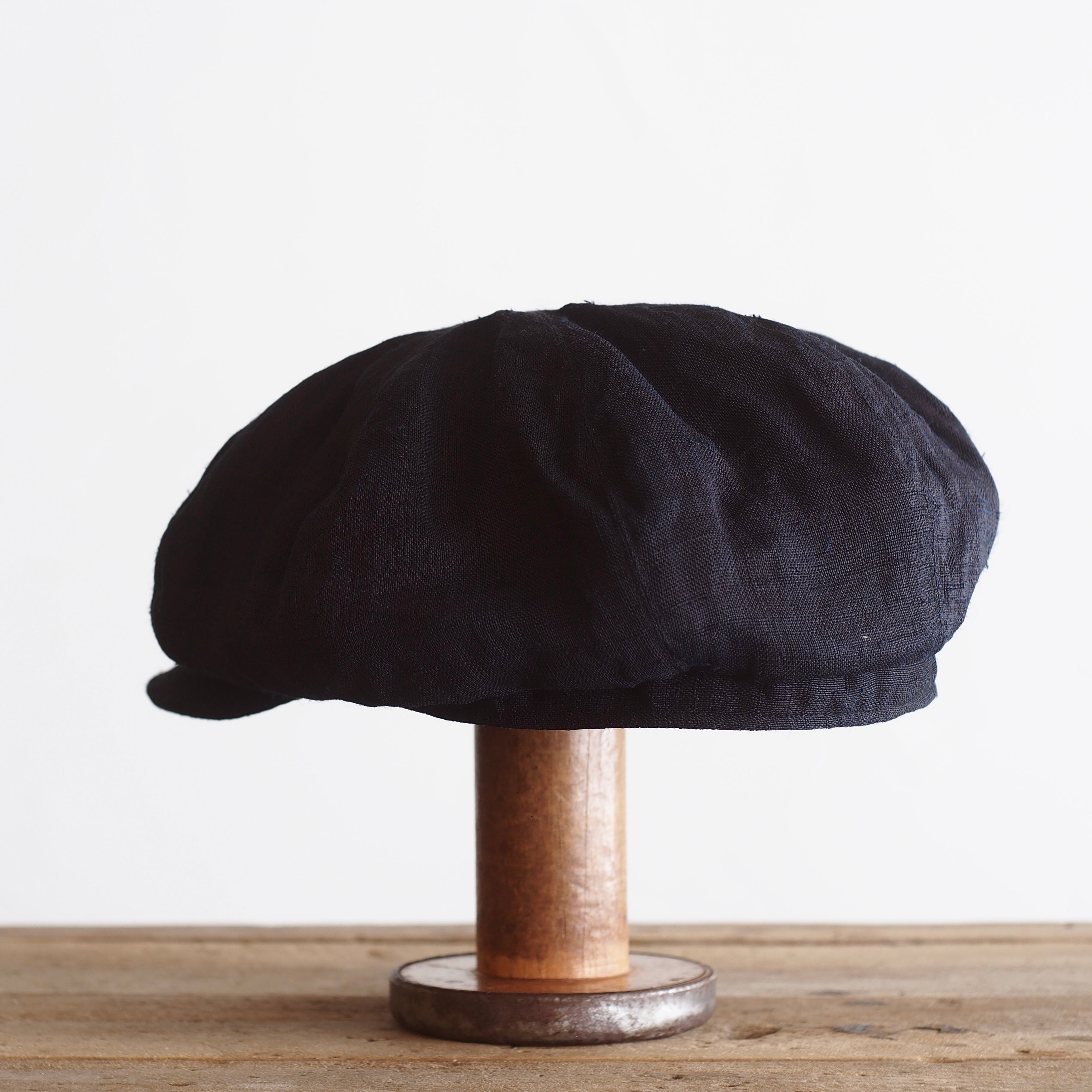 NORA CAP ~type newsboy~61japan old indigo linen