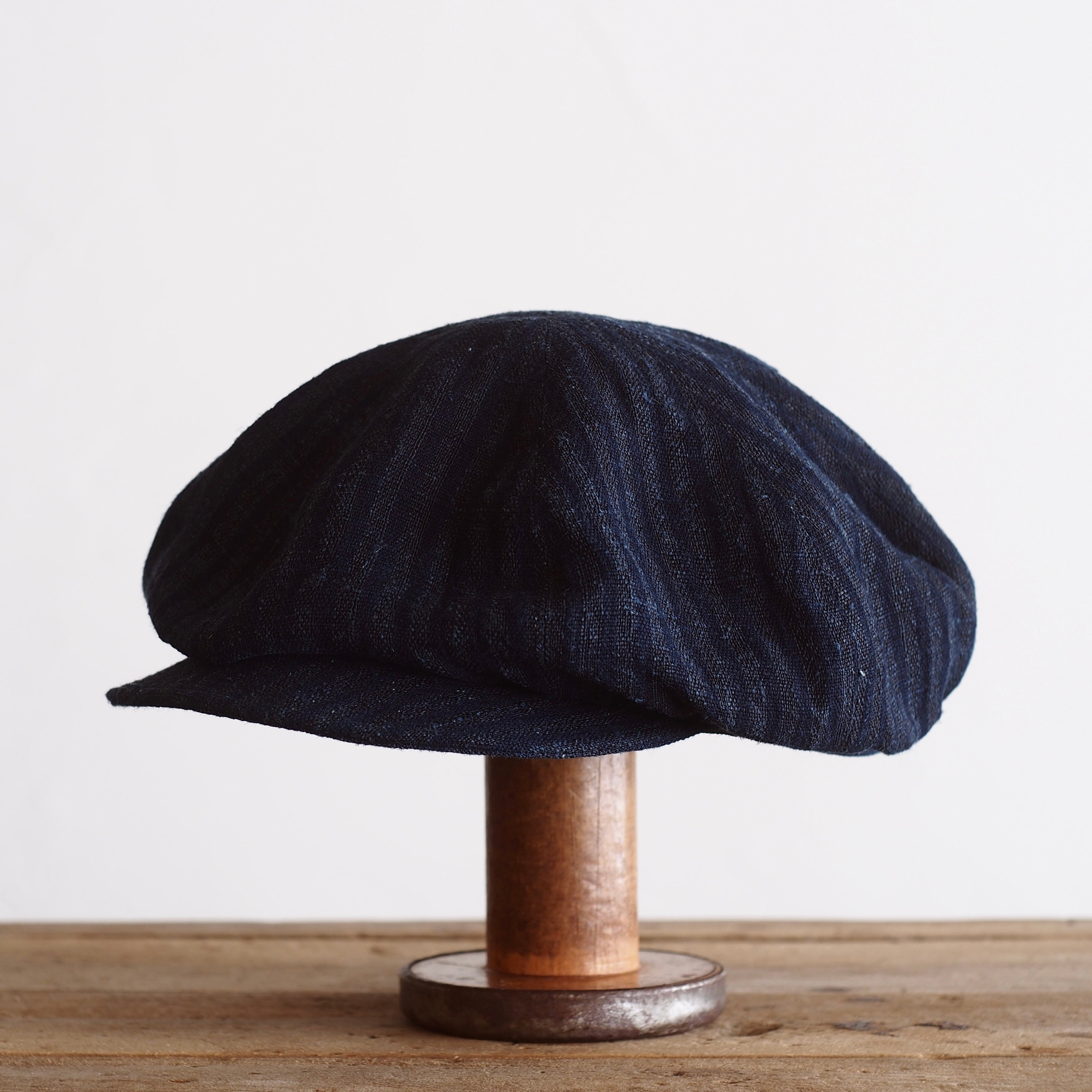 NORA CAP ~type newsboy~60japan old indigo cotton/hemp