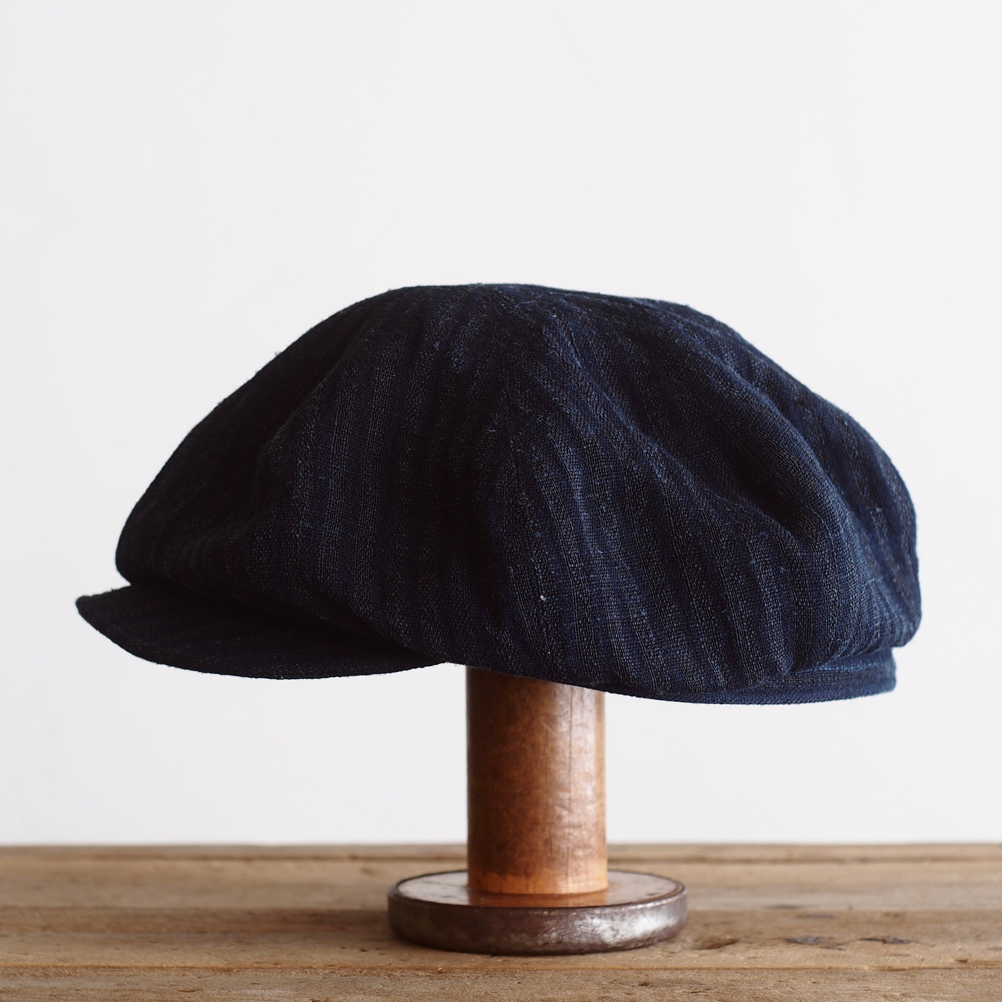 NORA CAP ~type newsboy~60japan old indigo cotton/hemp