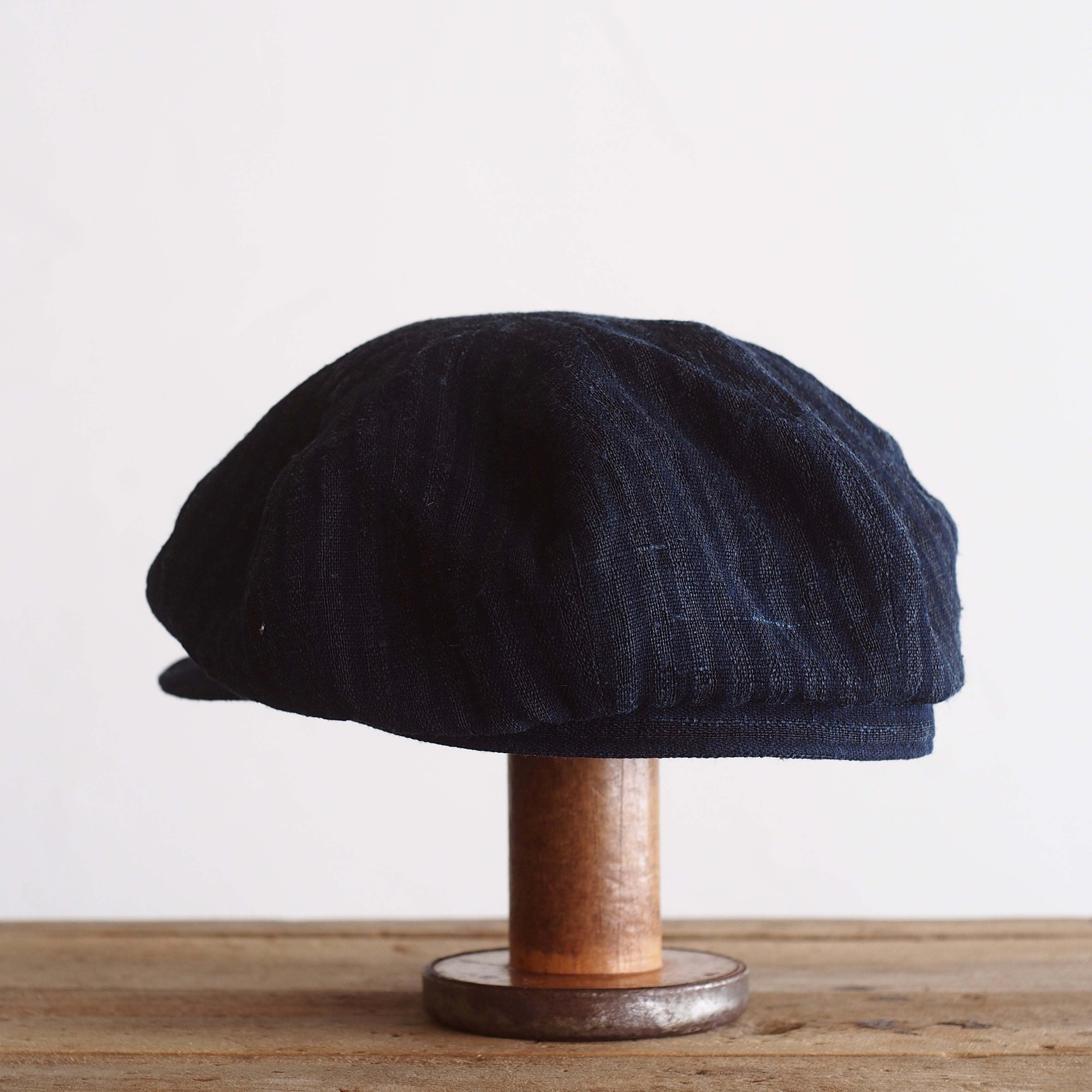 NORA CAP ~type newsboy~60japan old indigo cotton/hemp