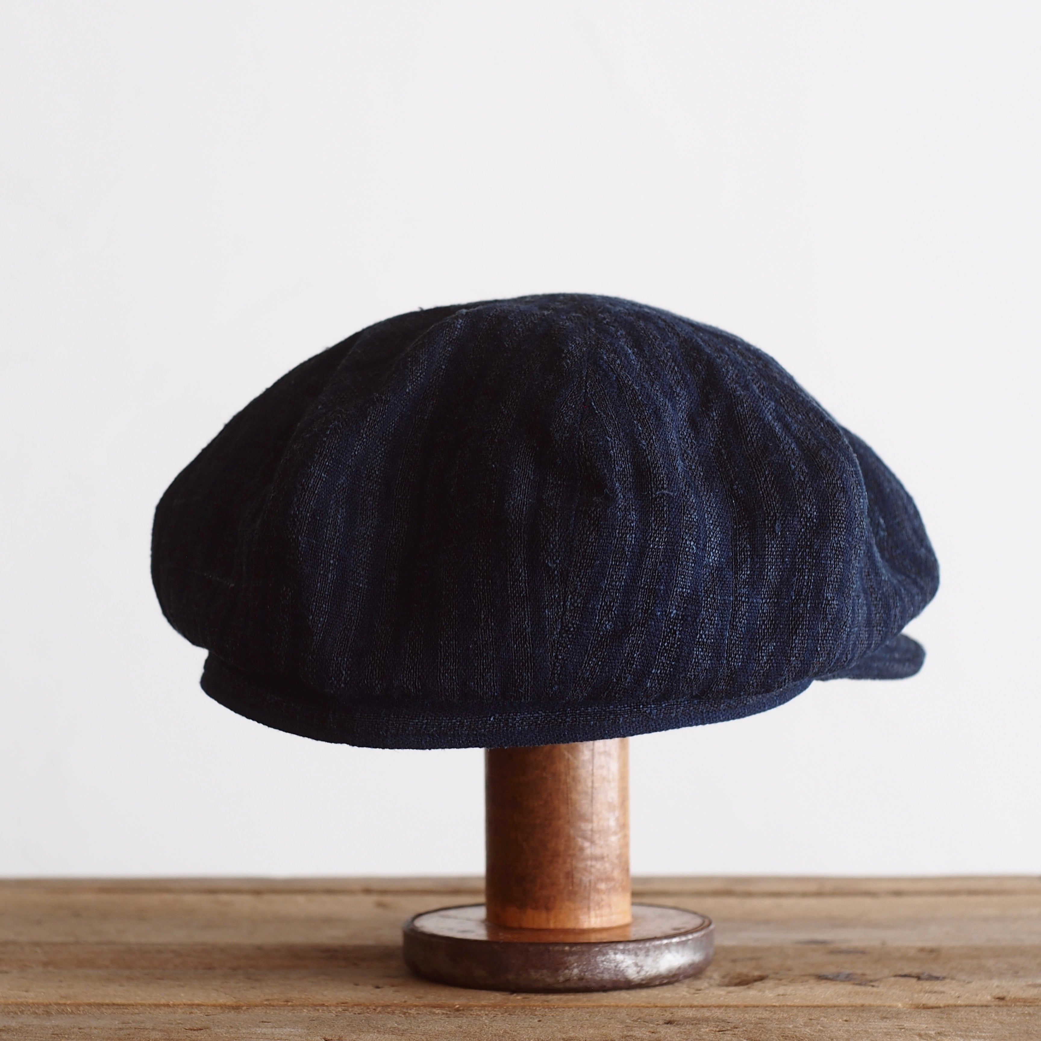 NORA CAP ~type newsboy~60japan old indigo cotton/hemp