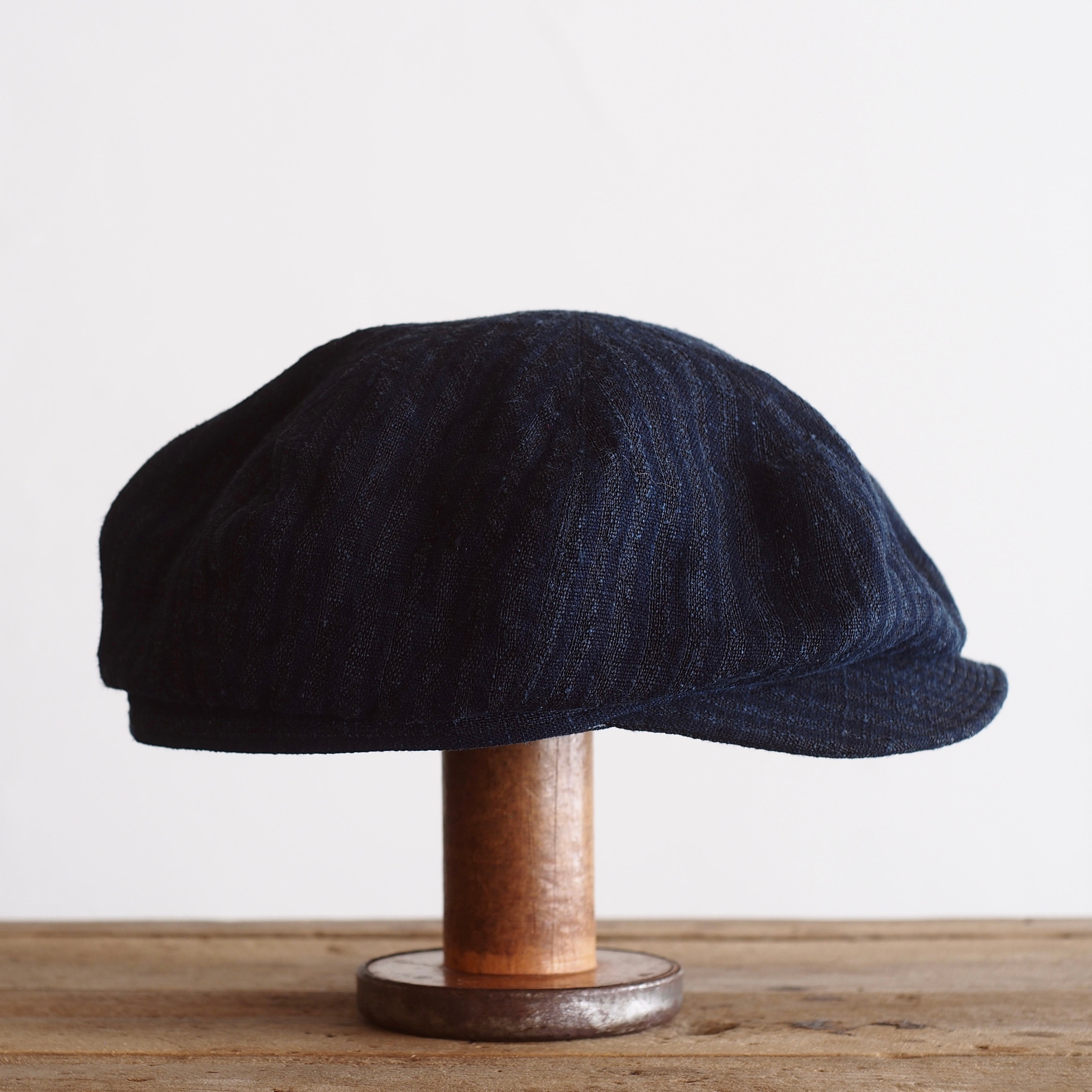 NORA CAP ~type newsboy~60japan old indigo cotton/hemp