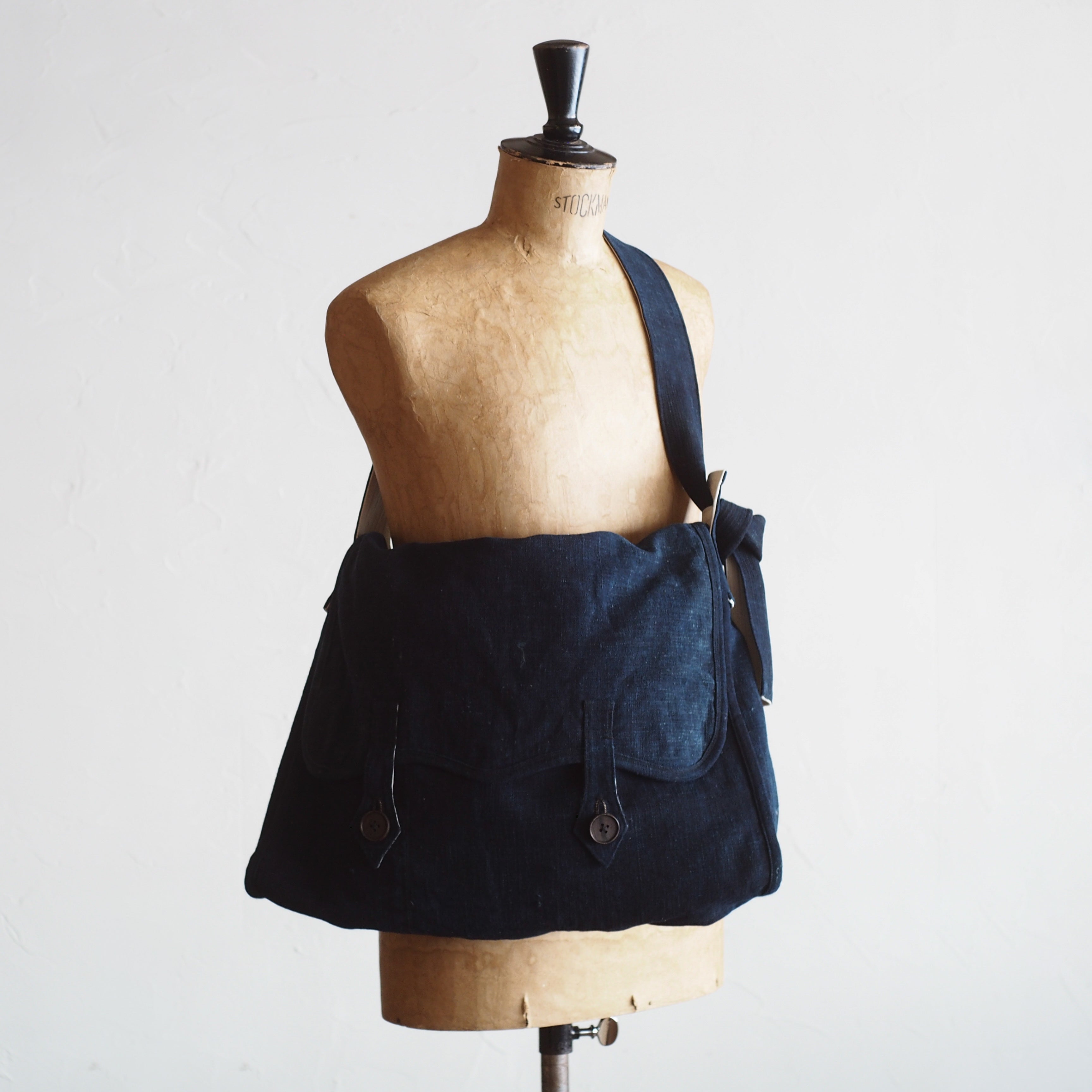 NORA BAG~type postman~japan old indigo cotton fabric~