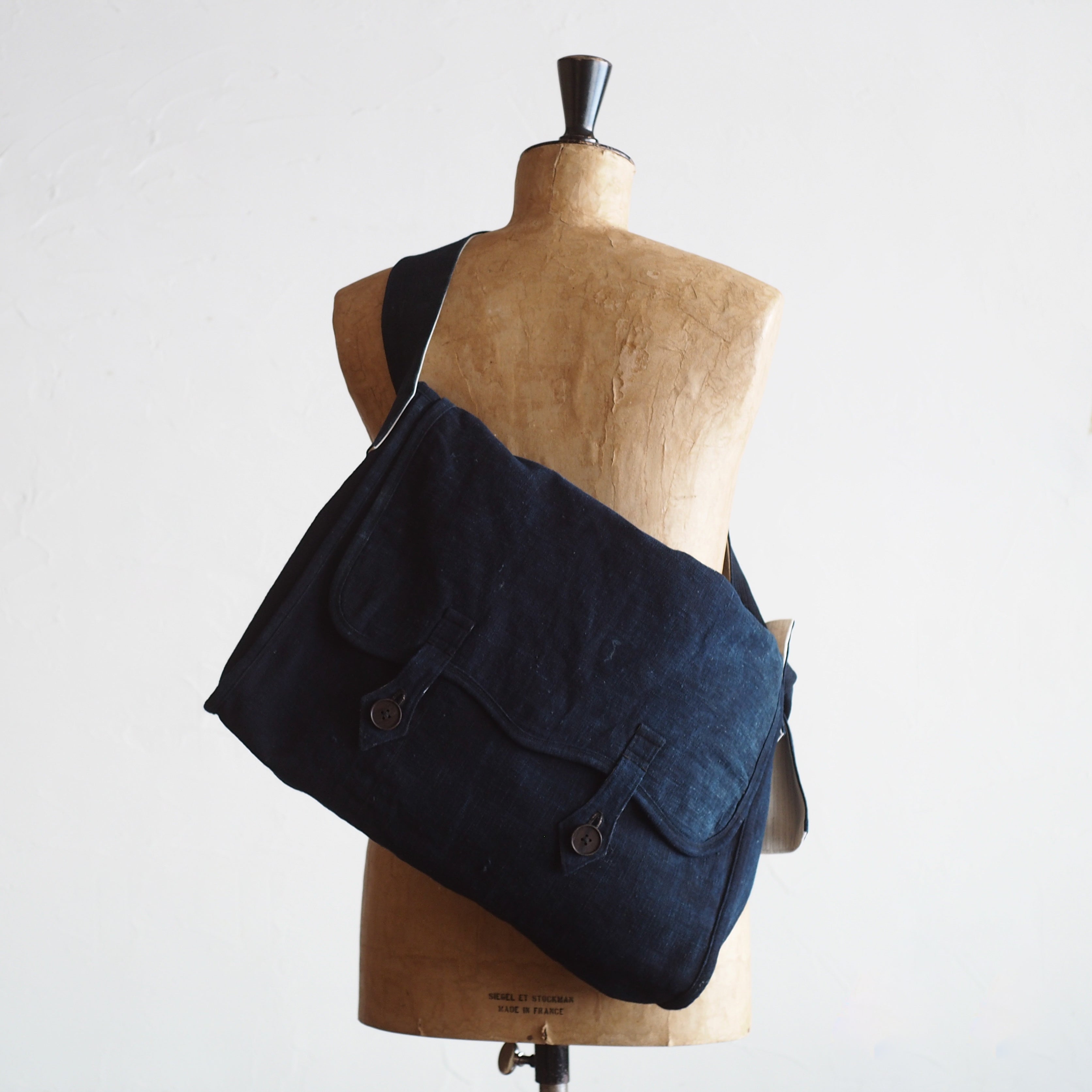 NORA BAG~type postman~japan old indigo cotton fabric~