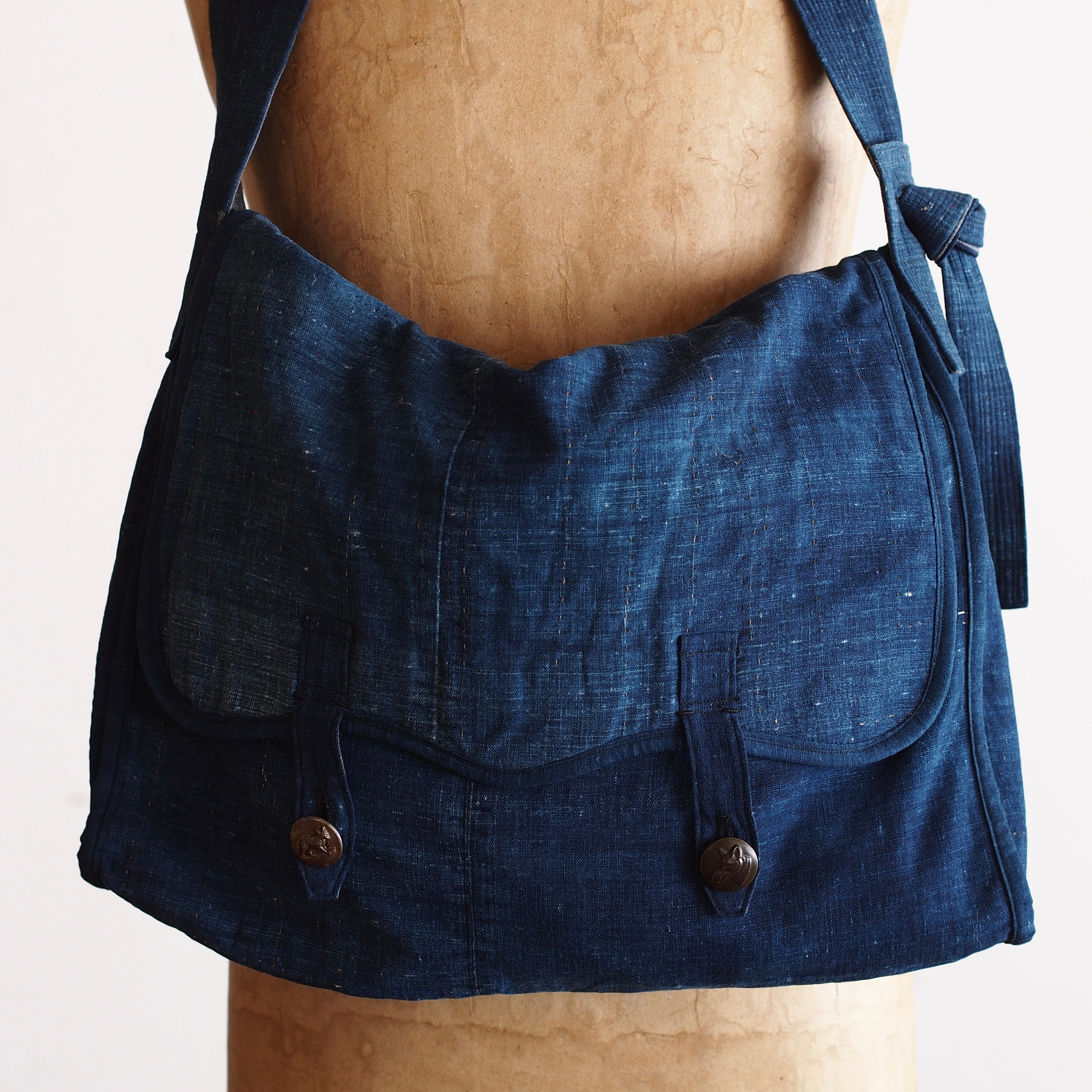 NORA BAG~type postman~japan old indigo cotton