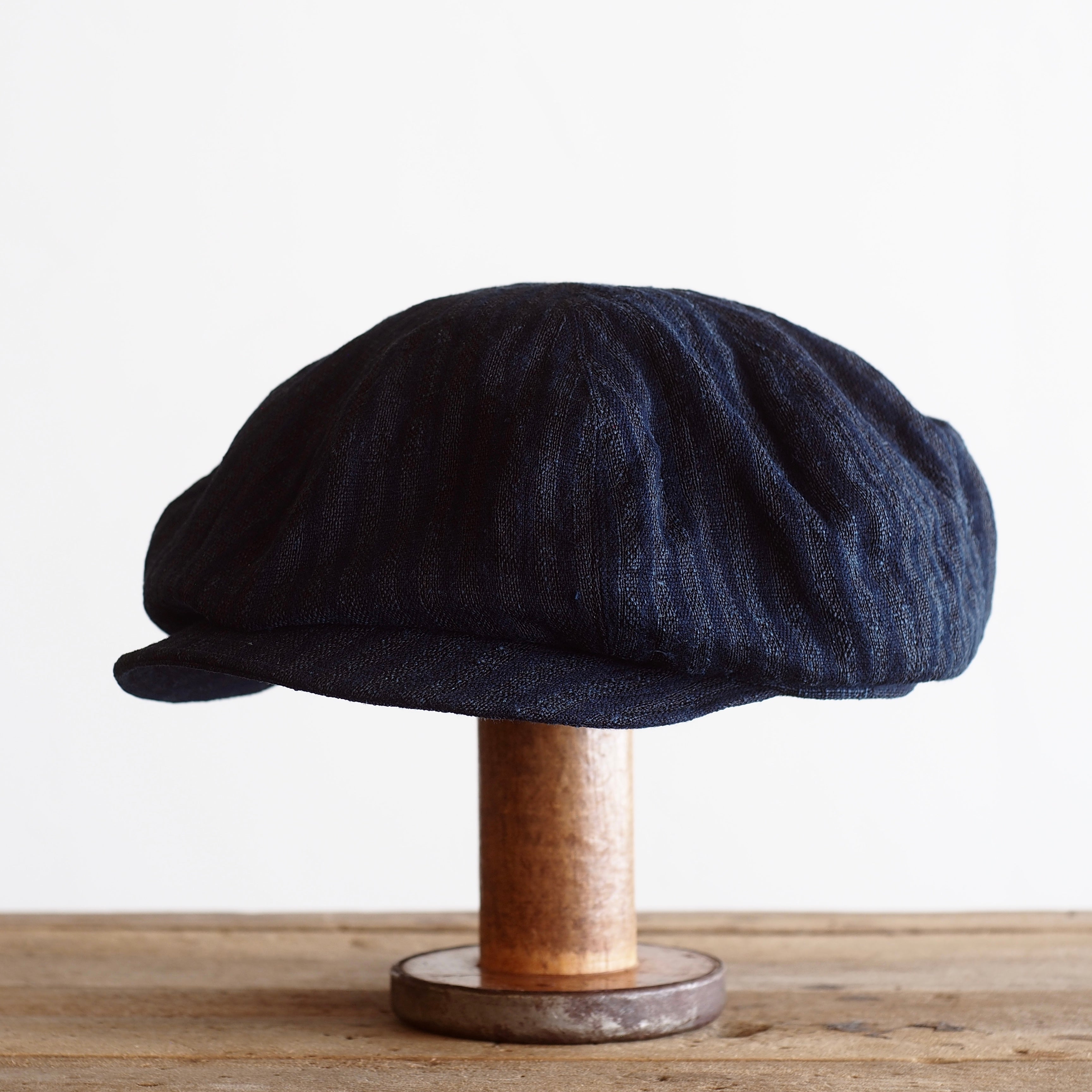 NORA CAP ~type newsboy~60japan old indigo cotton/hemp