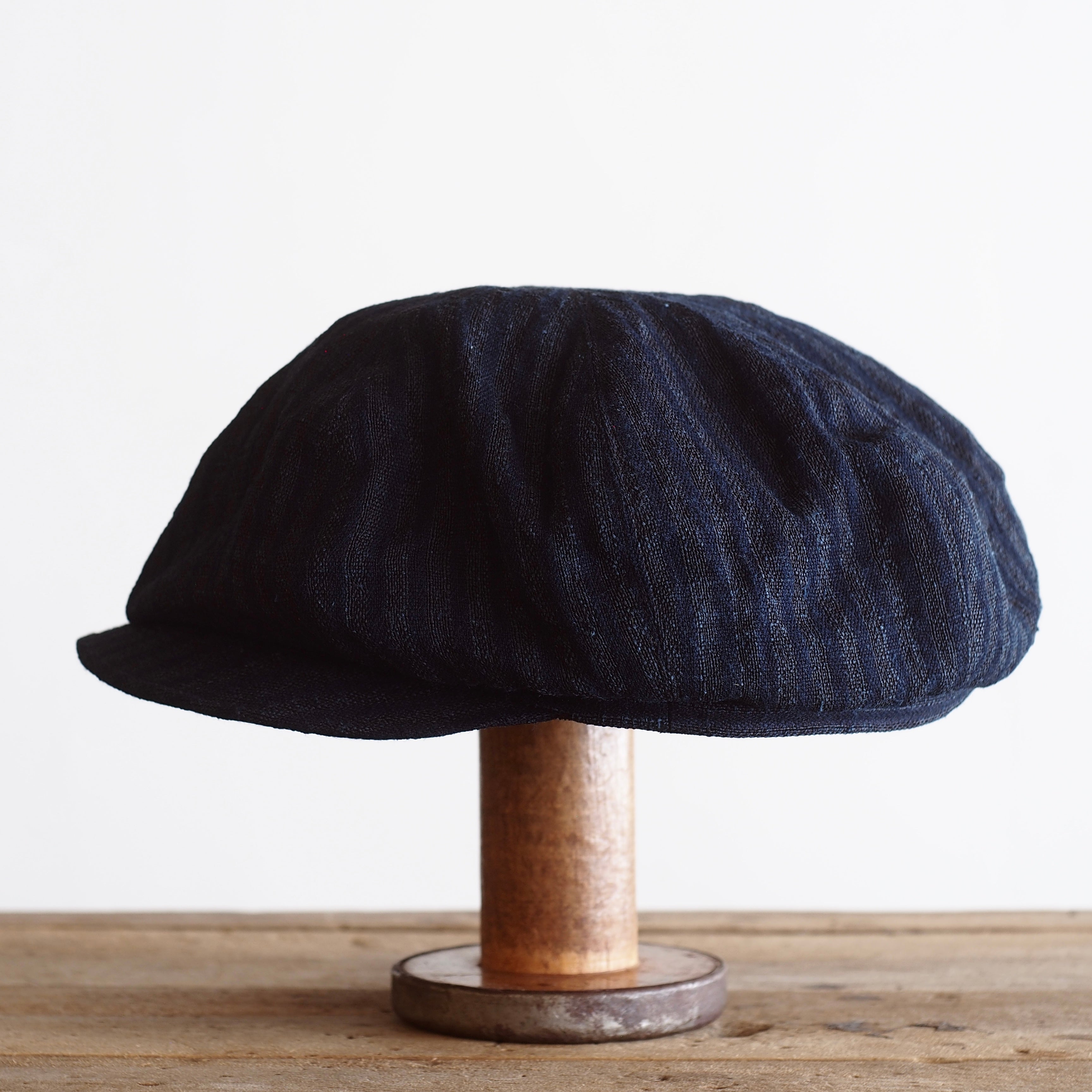 NORA CAP ~type newsboy~60japan old indigo cotton/hemp