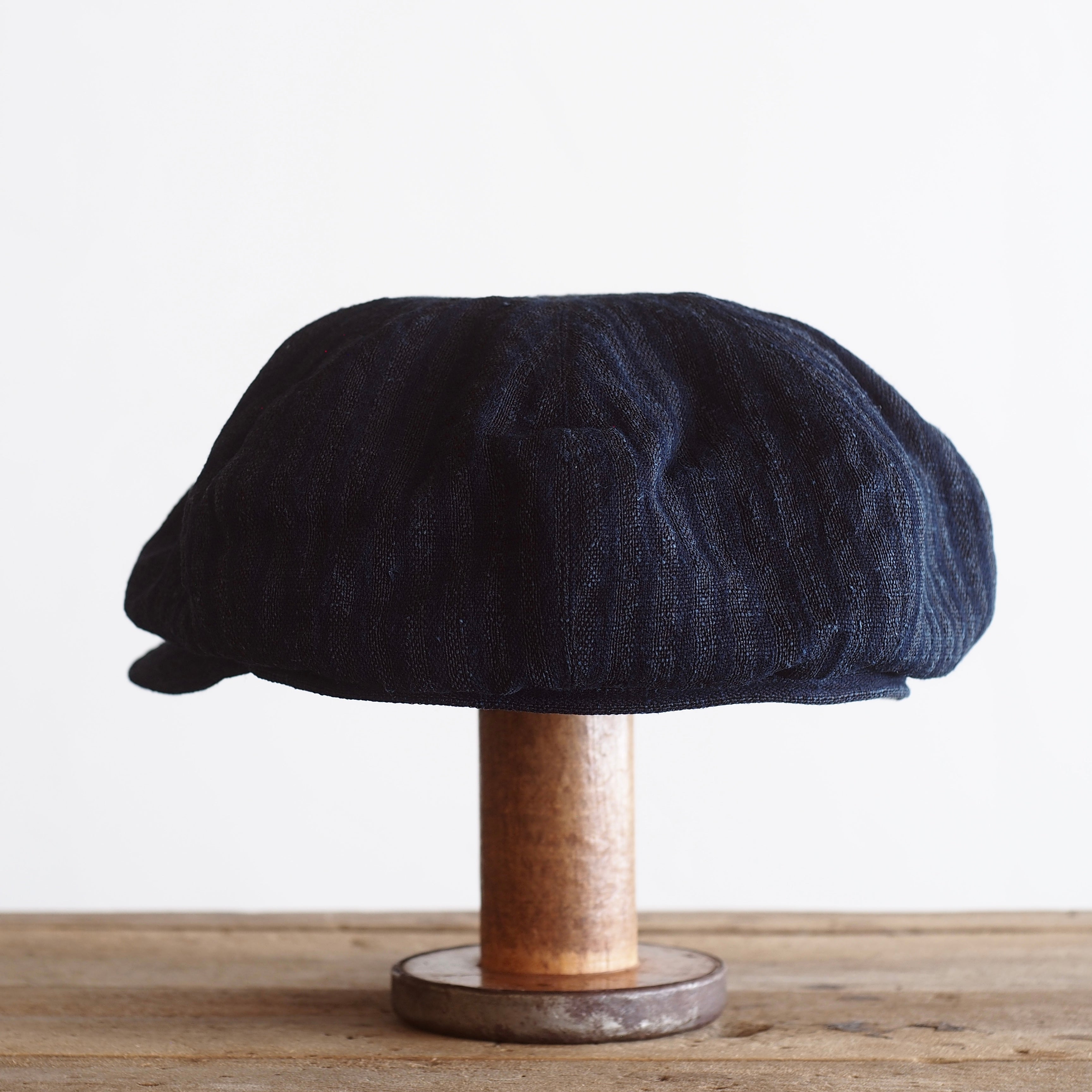 NORA CAP ~type newsboy~60japan old indigo cotton/hemp
