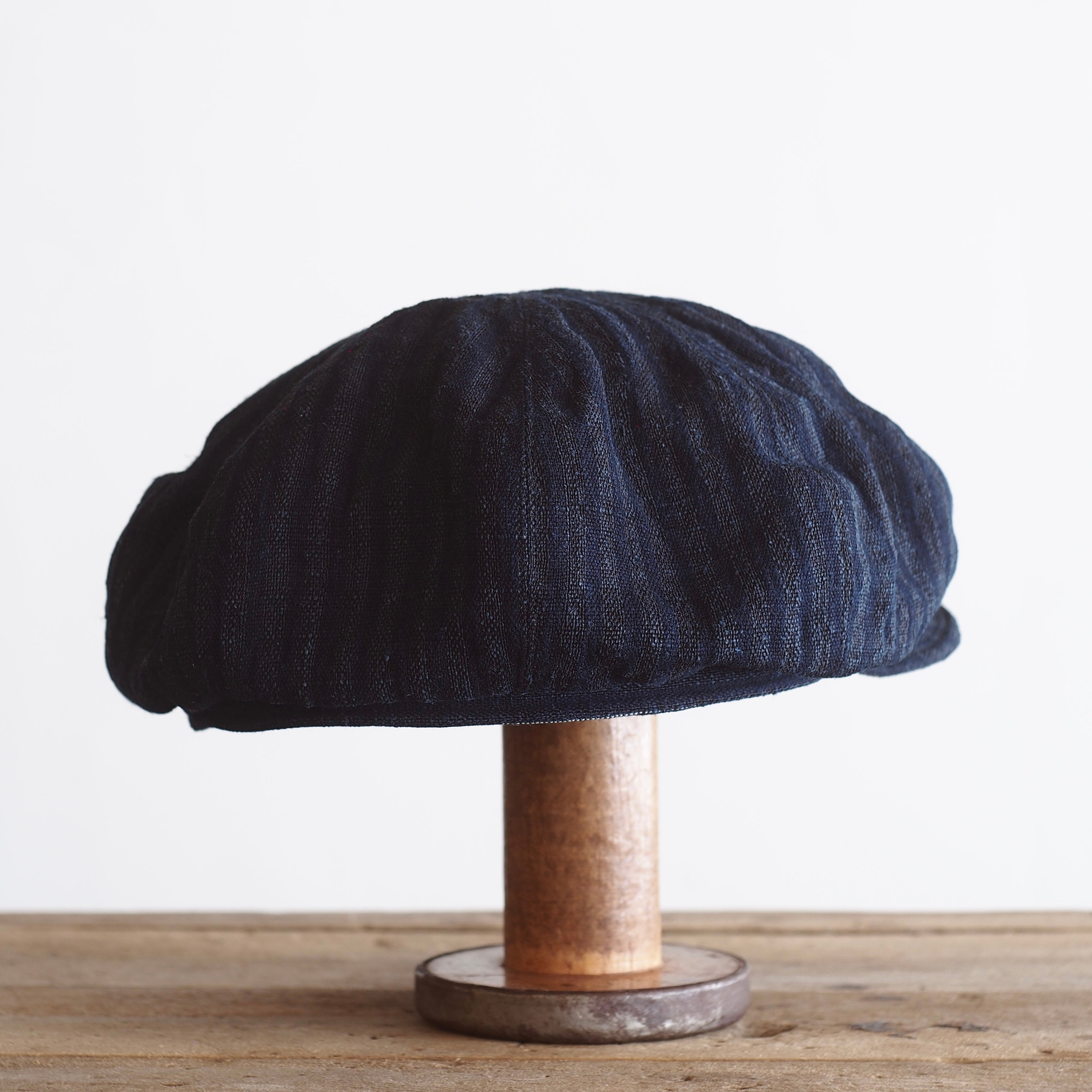 NORA CAP ~type newsboy~60japan old indigo cotton/hemp