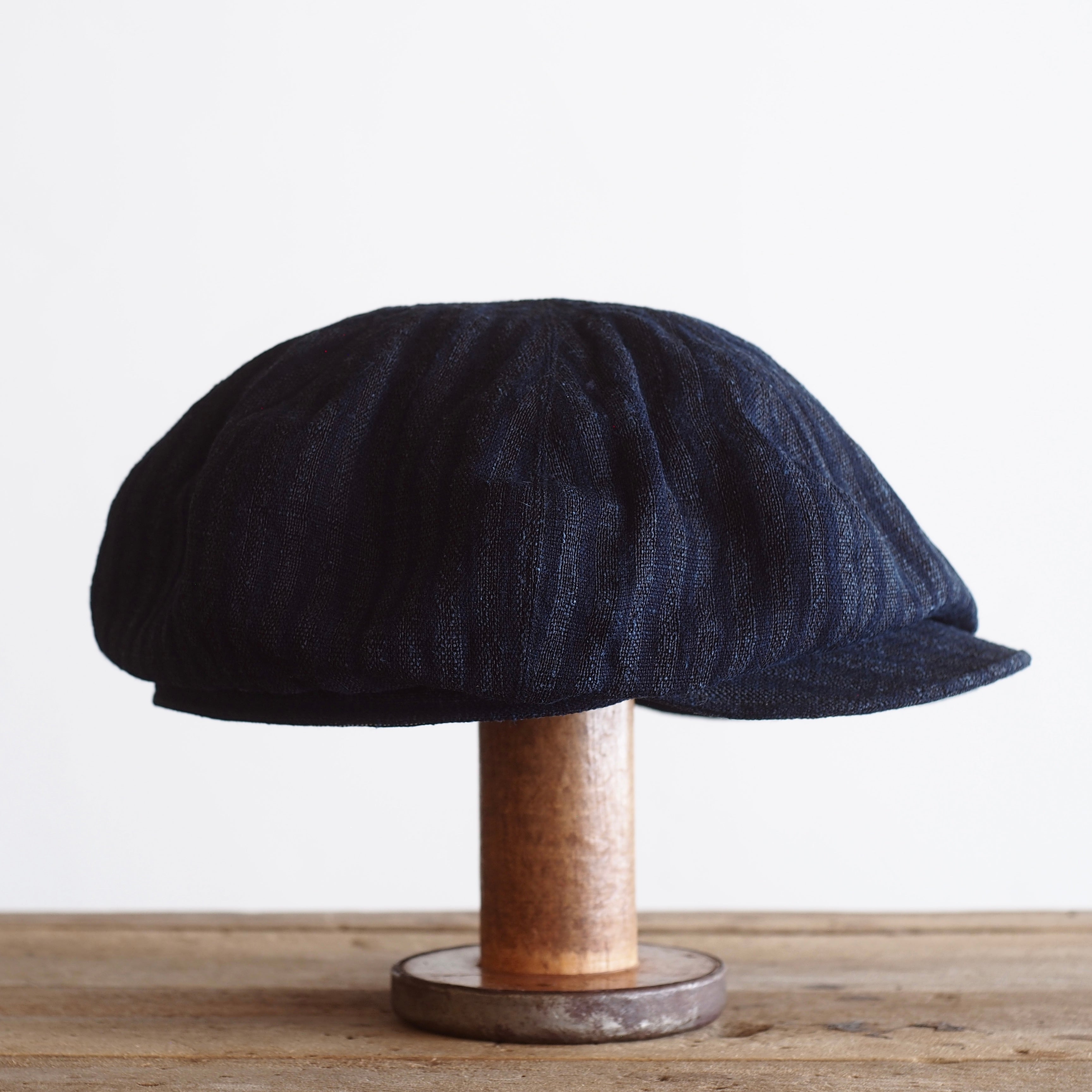 NORA CAP ~type newsboy~60japan old indigo cotton/hemp