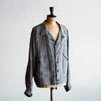 NORA SHORT SHIRT JACKET~japan old linen checked fabric~