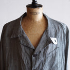 NORA SHORT SHIRT JACKET~japan old linen checked fabric~